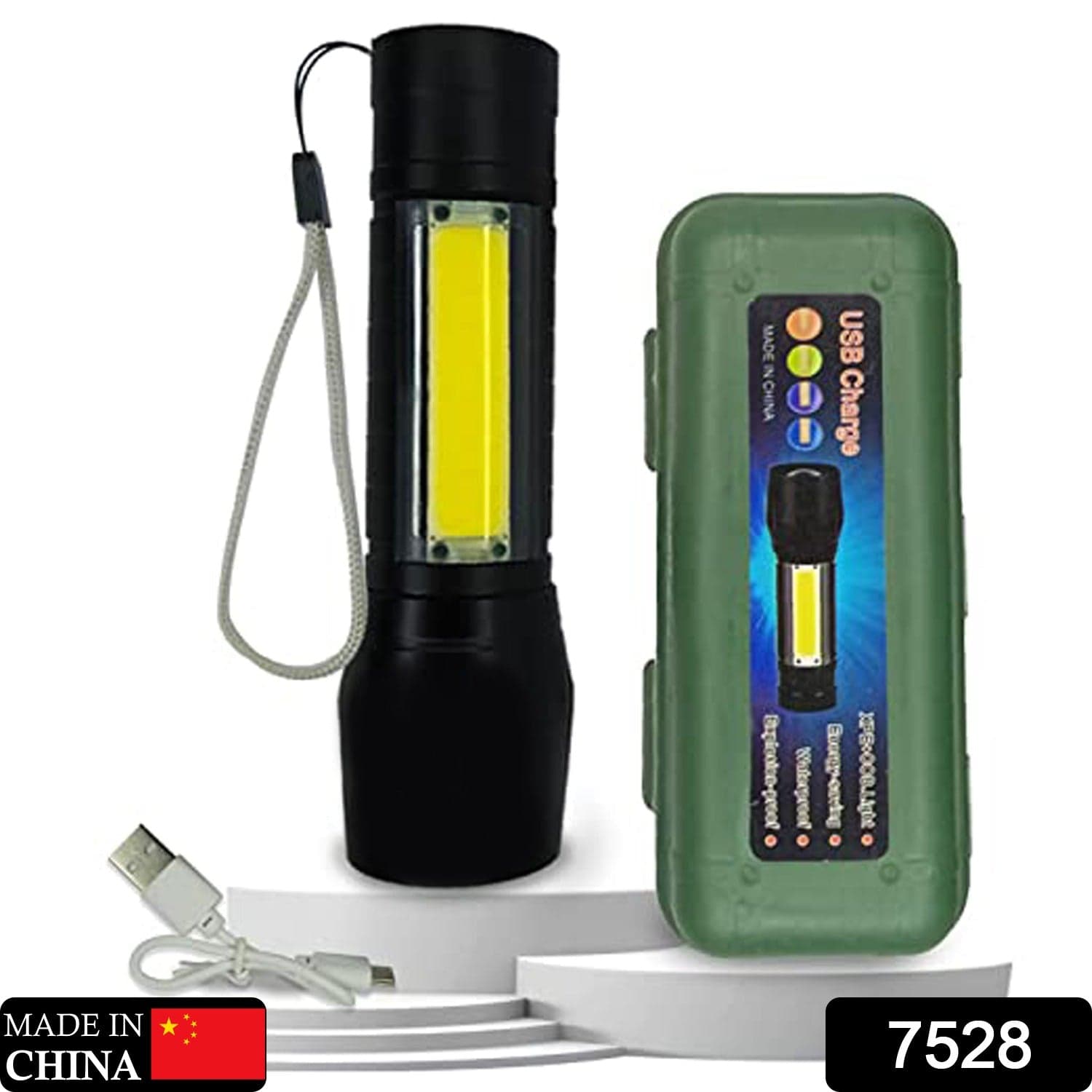 Mini Search Rechargeable LED Long Range Flashlight Emergency Light Torch thumbnail 2