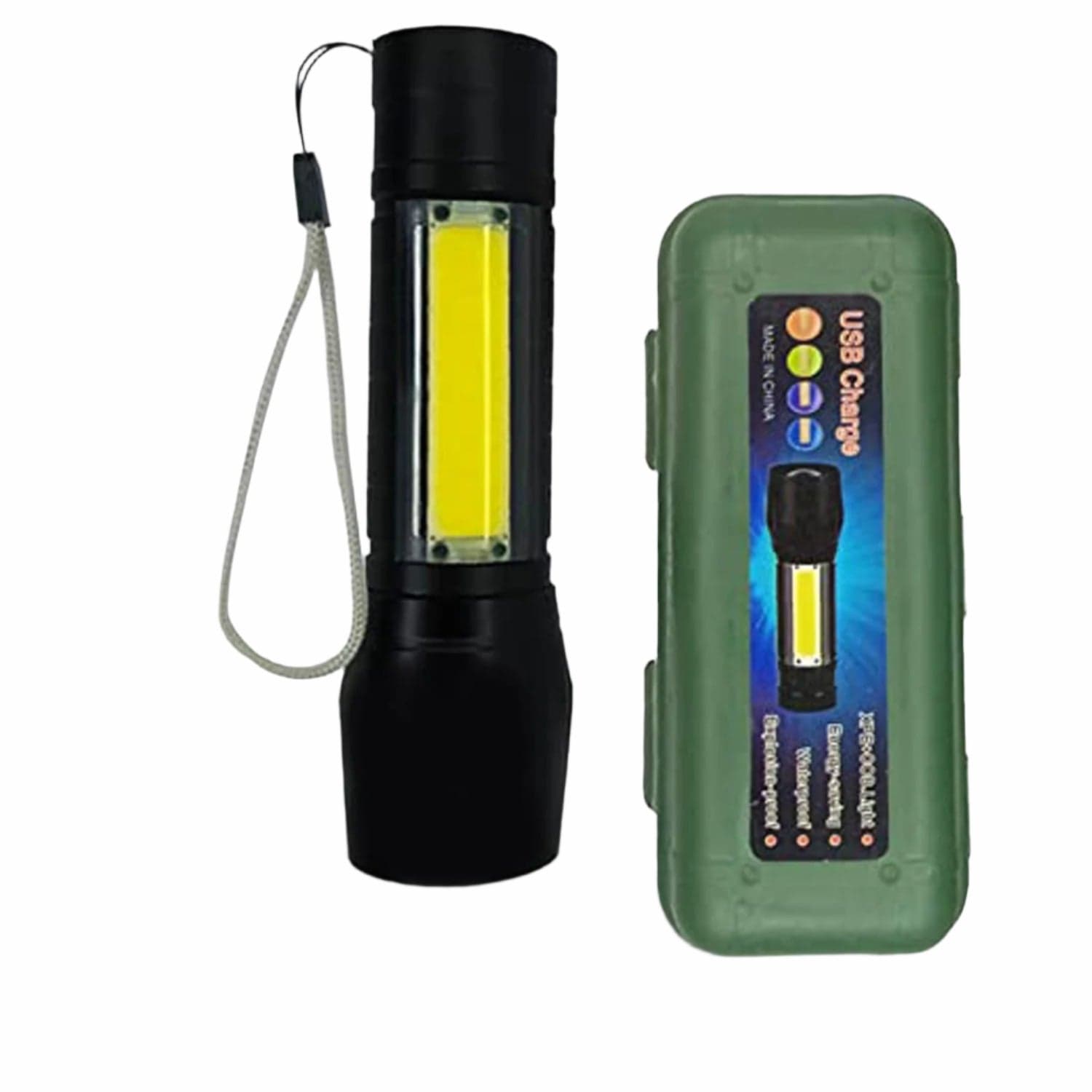 Mini Search Rechargeable LED Long Range Flashlight Emergency Light Torch thumbnail 5