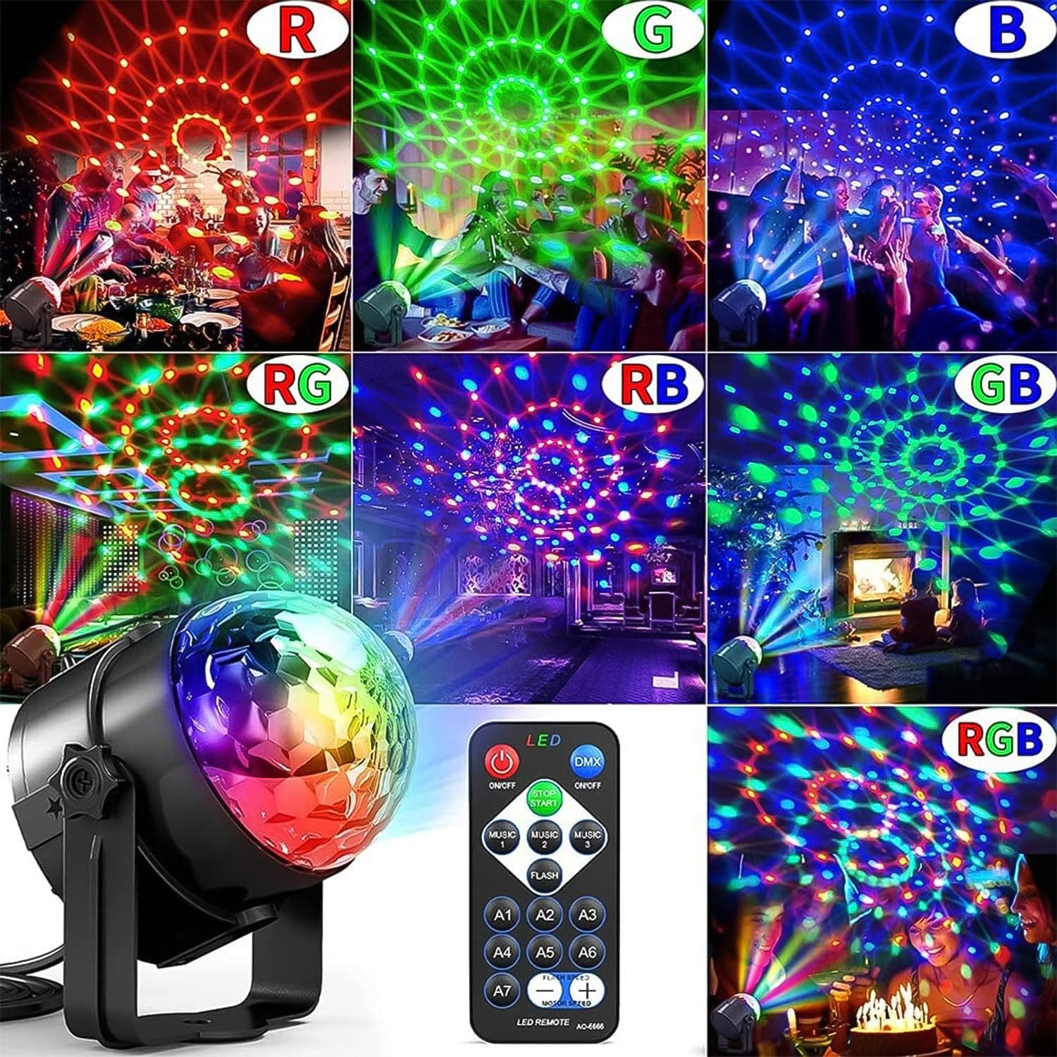 Party Lights Dj Stage Light Disco Ball Light Usb thumbnail 3