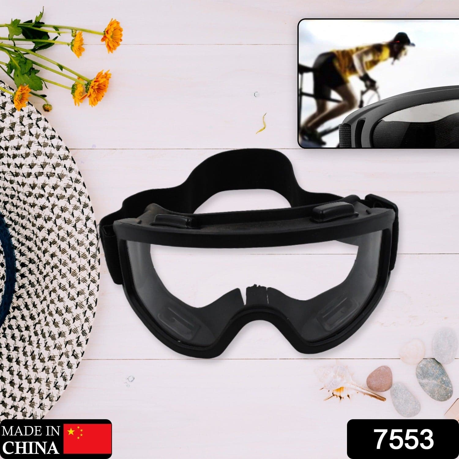 Cycling Motorbike Atv/Dirt Bike Racing Transparent Goggles With Adjustable Strap Sunglasses thumbnail 2
