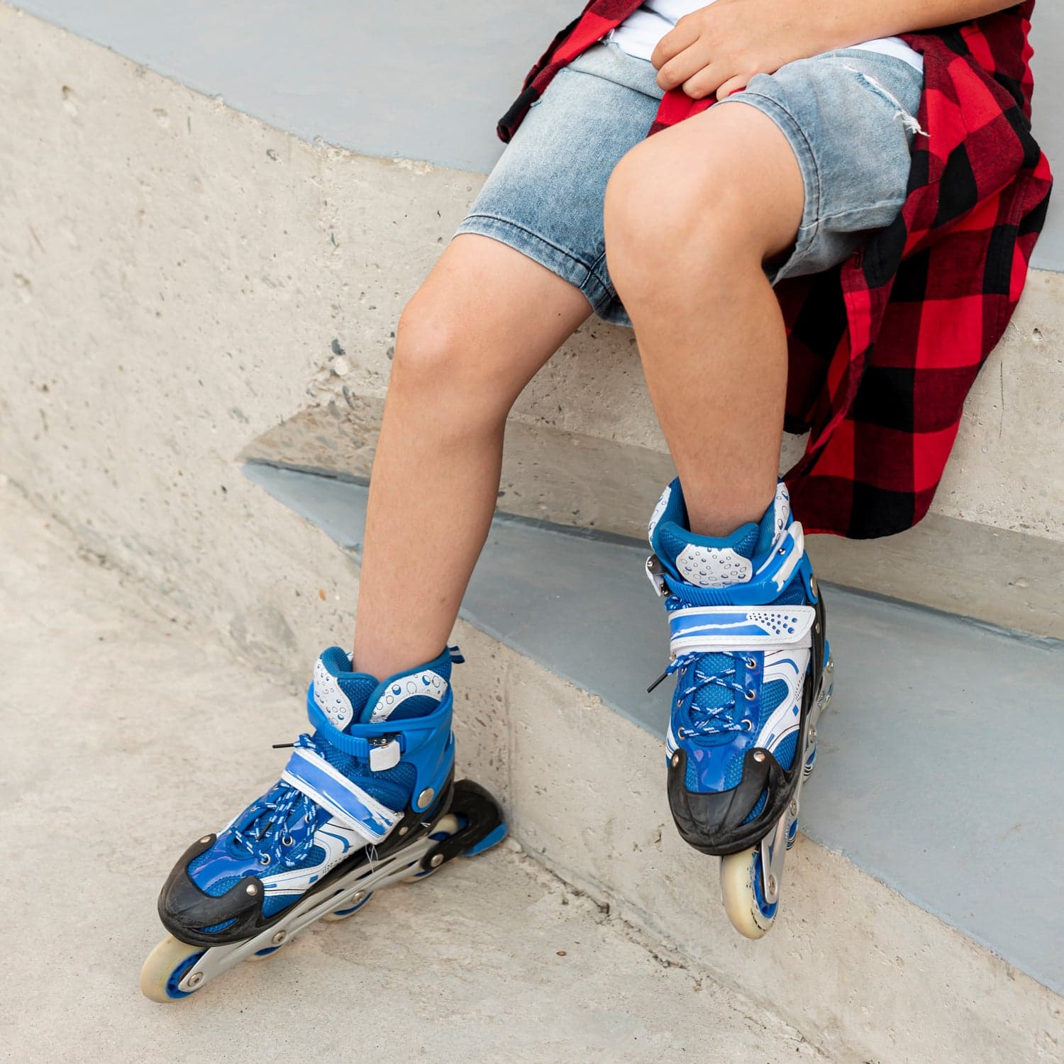 Inline Skates With Led Flashing Light Wheel With Adjustable Length Skate Premium High Quality Skates Pair (Roller Skate  thumbnail 2