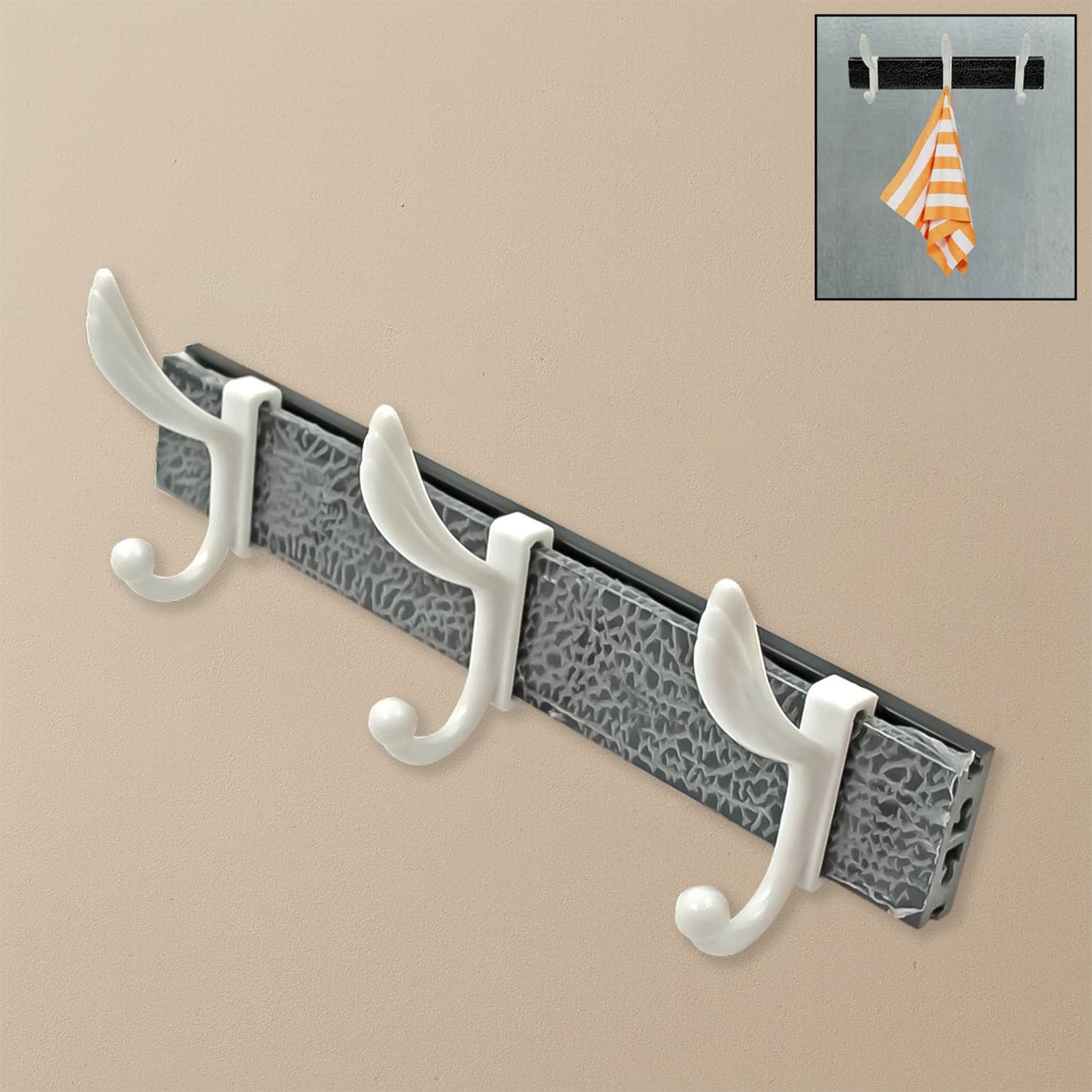 Wall Mounted Coat Hanger Rack of 6 Hooks for Clothes, Jackets & Hats thumbnail 1