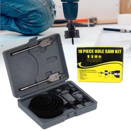 Drill Hole Cutter, Carbon Steel High Accuracy Incisive Hole Saw For Cutting Pcv For Cutting Plastic For Cutting Wood Hole Saw Kit (18 Pcs Set)
