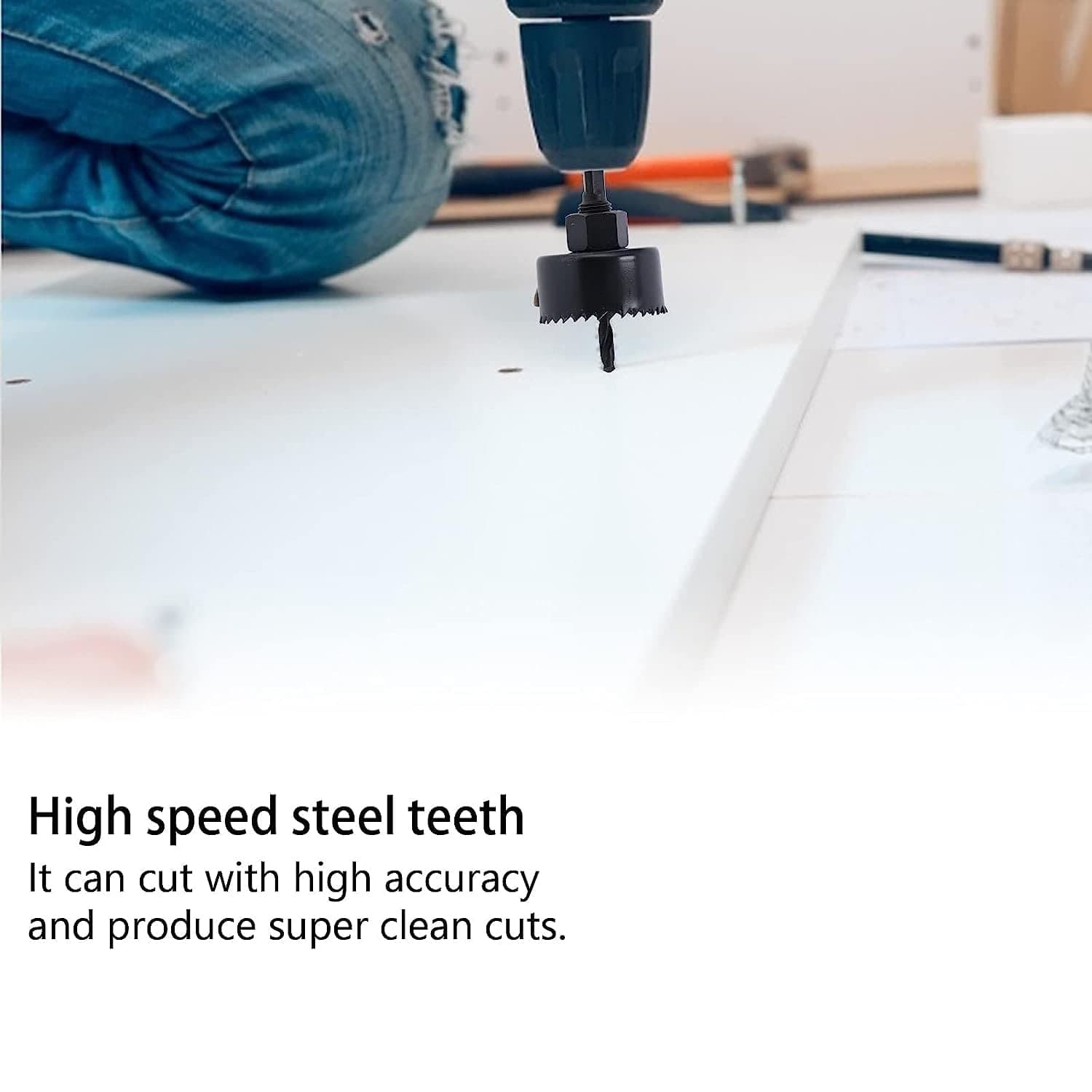 Drill Hole Cutter, Carbon Steel High Accuracy Incisive Hole Saw For Cutting Pcv For Cutting Plastic For Cutting Wood Hole Saw Kit (18 Pcs Set) thumbnail 12