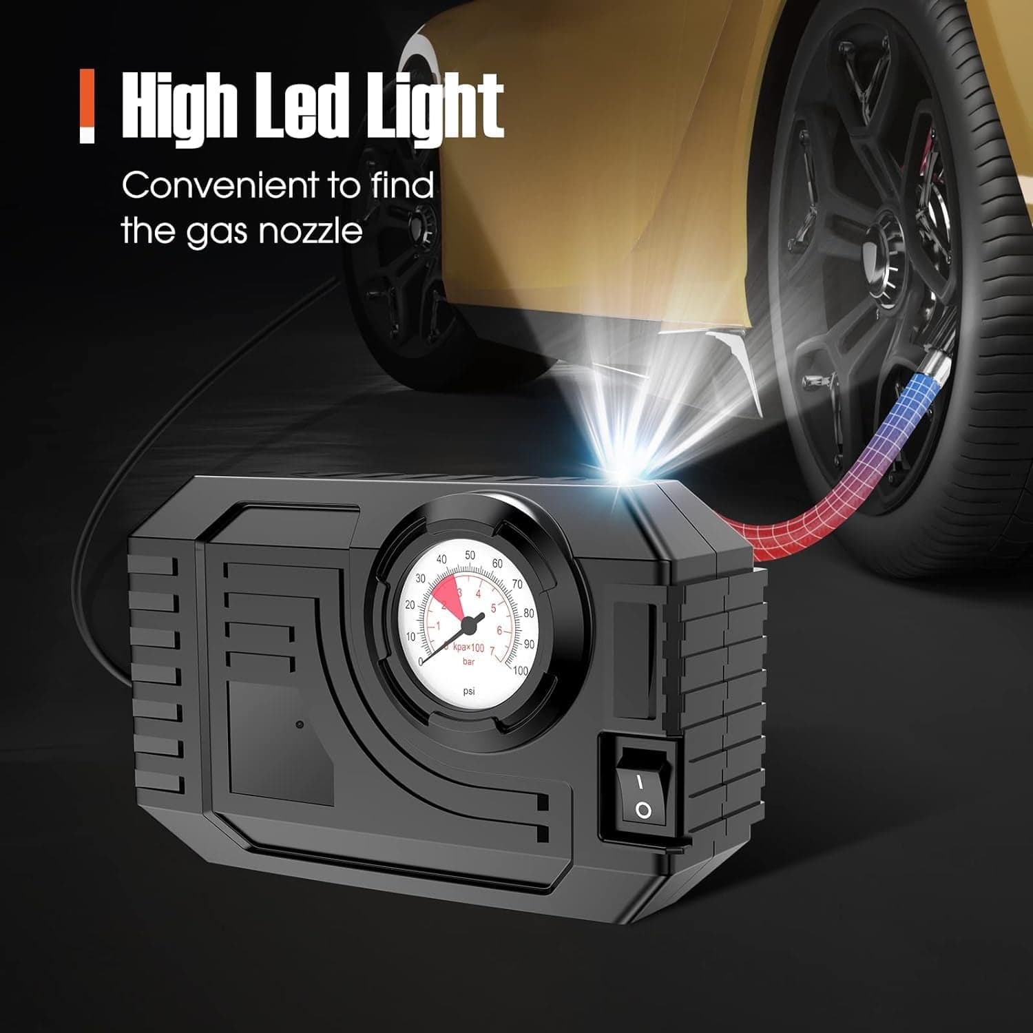 Tire Inflator Portable Air Compressor 12V Small Air Pump For Car Tires Bicycle Balloons thumbnail 8