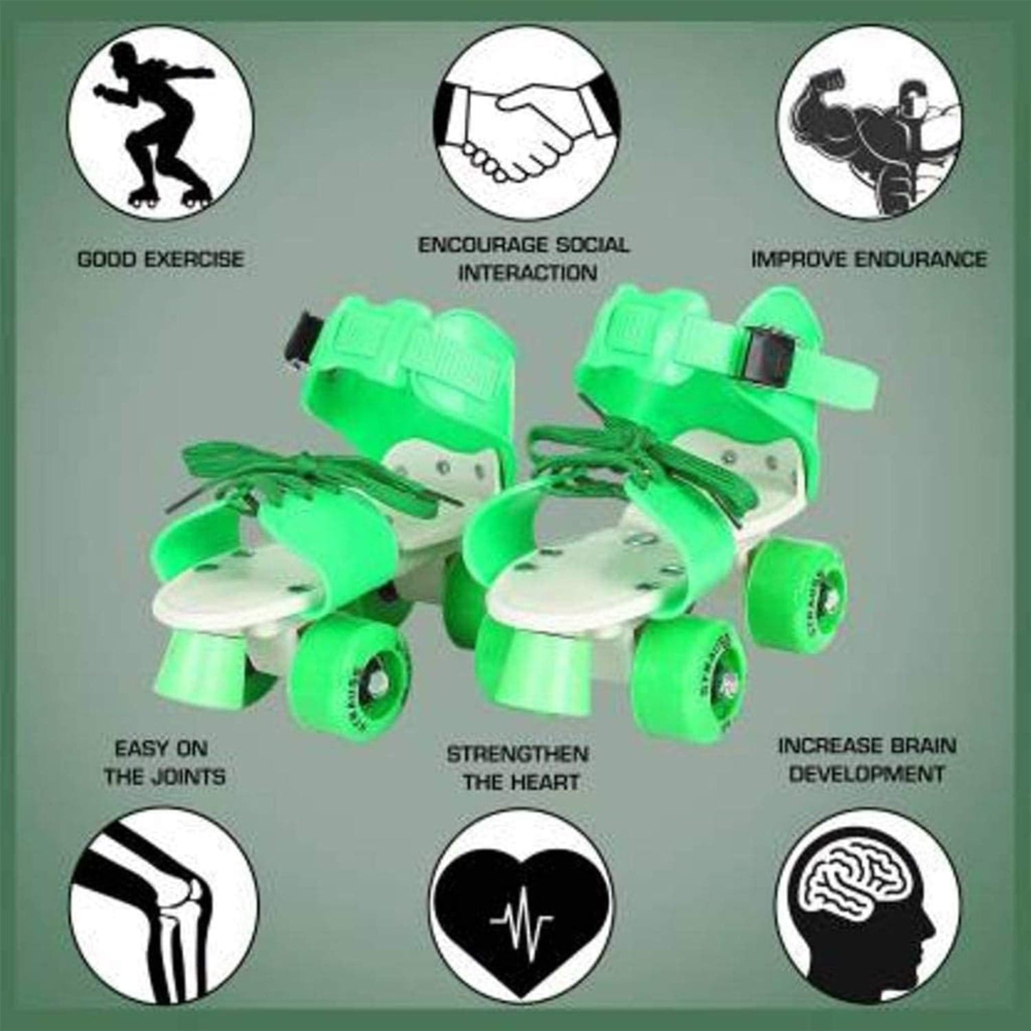 Roller Skates For Kids, Very Adjustable & Comfortable To Use / Roller Skate, Skating / (Pair Of 1)  thumbnail 3