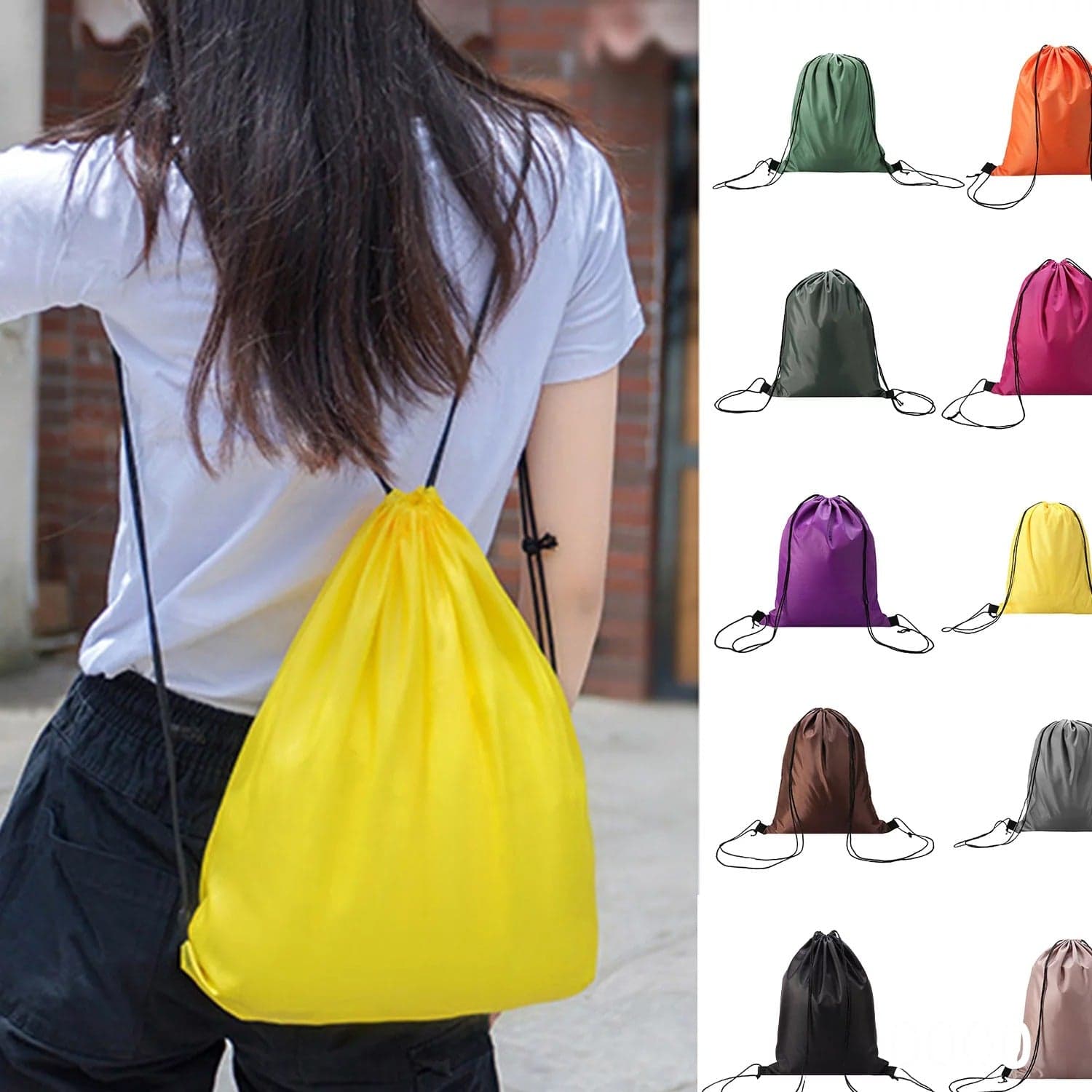 Sport Bag Drawstring Backpack Sports High Quality String Bag Sport Gym Sack pack for Women Men Large thumbnail 3