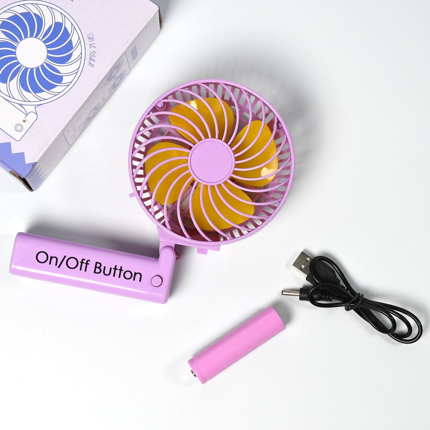 Portable Mini Handy Fan & Personal Table Fan | Rechargeable Battery Operated Fan Suitable For Kids thumbnail 10
