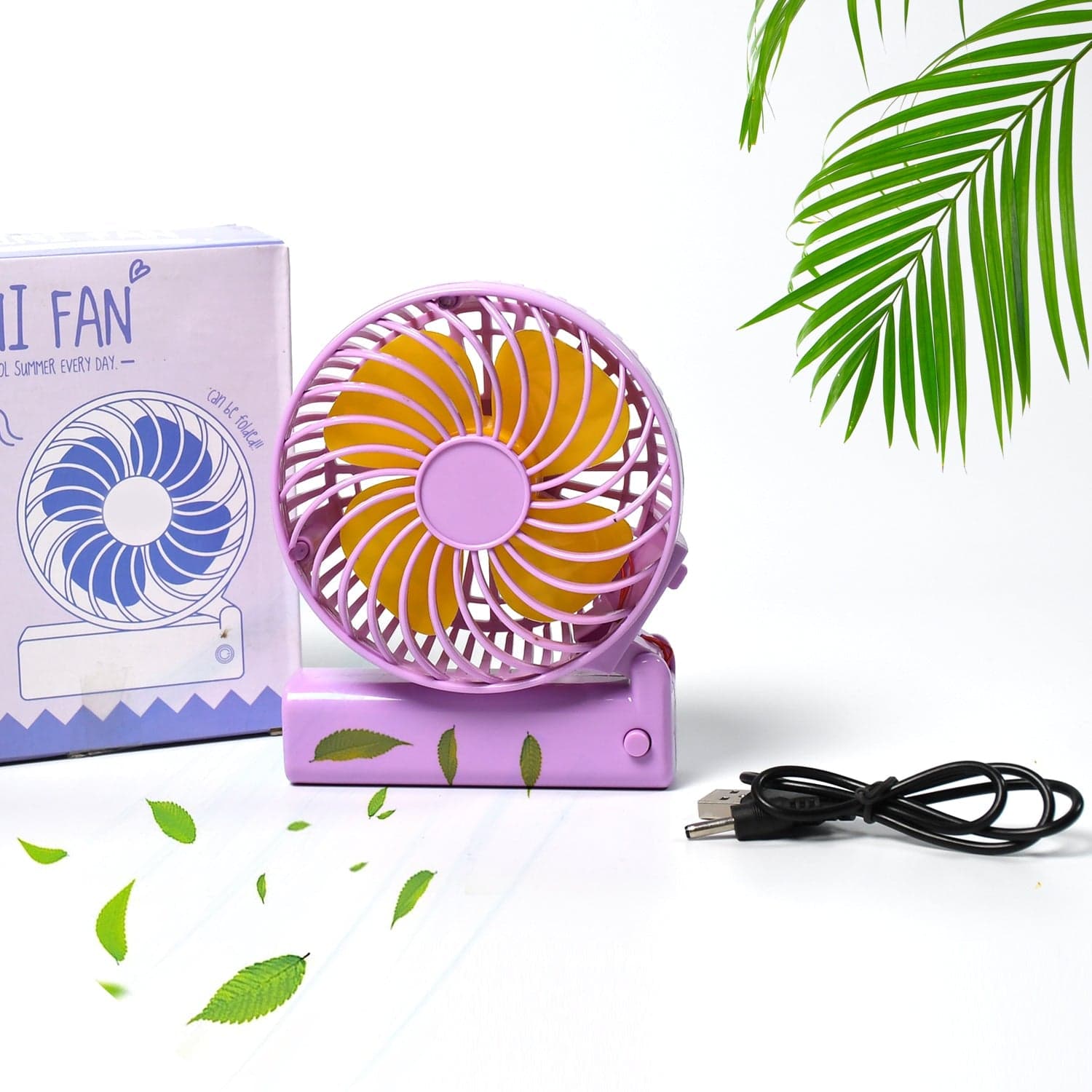 Portable Mini Handy Fan & Personal Table Fan | Rechargeable Battery Operated Fan Suitable For Kids thumbnail 5