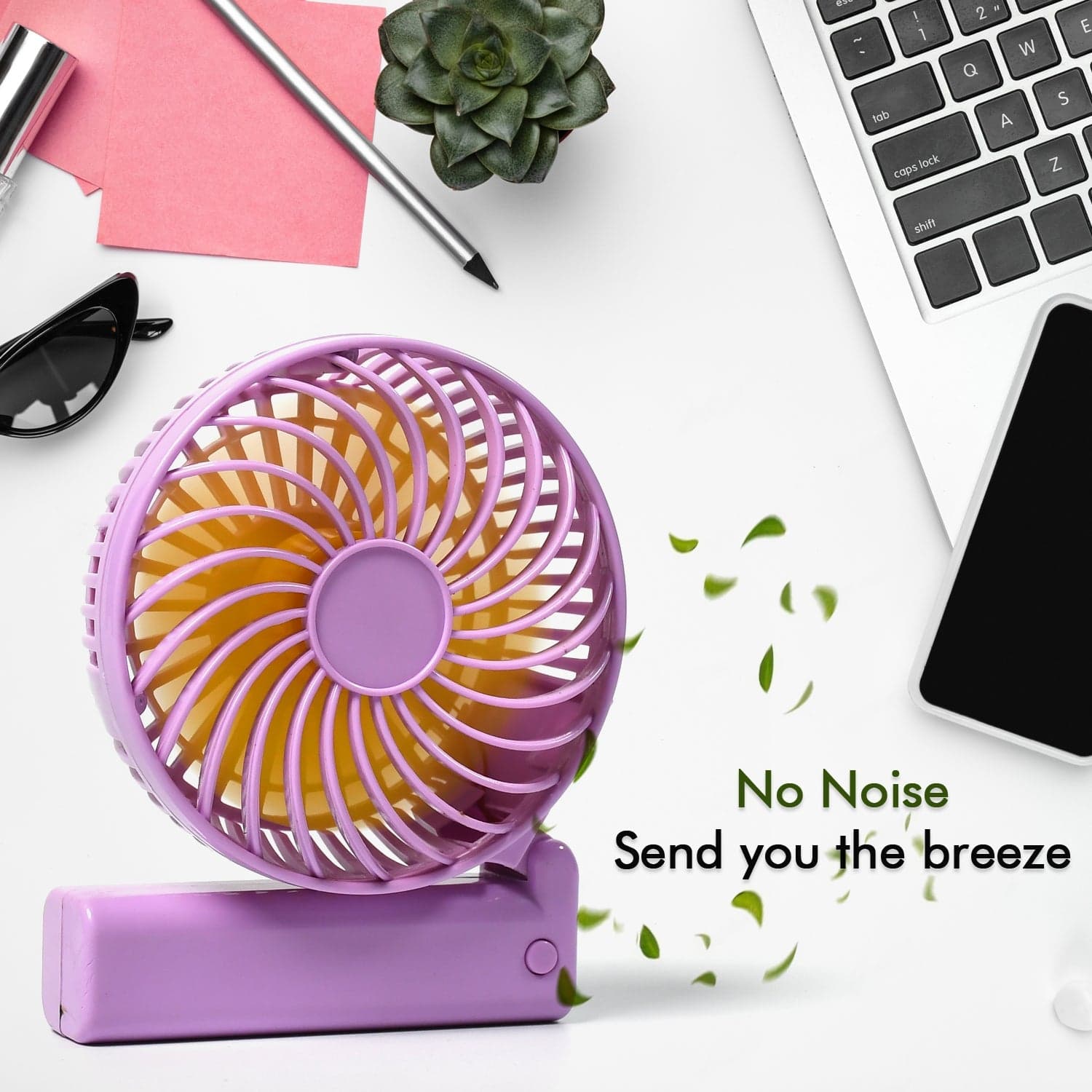 Portable Mini Handy Fan & Personal Table Fan | Rechargeable Battery Operated Fan Suitable For Kids thumbnail 9