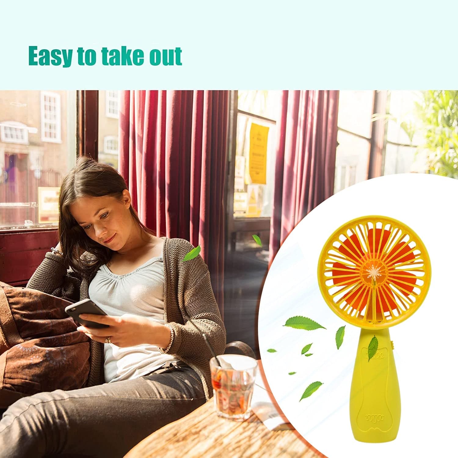 Foldable Handy Light Fans Rechargeable Handheld Mini Fan Electric Personal Fans Hand Bar Desktop Fan (Battery Not Include) thumbnail 3