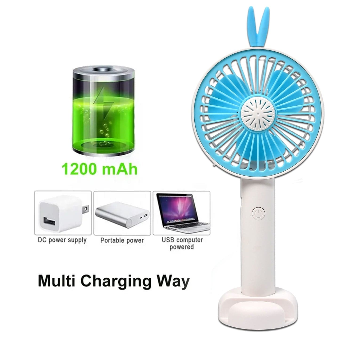 Mini Portable Hand Fan Usb Rechargeable Fan With Led Light (Battery Not Include) thumbnail 6