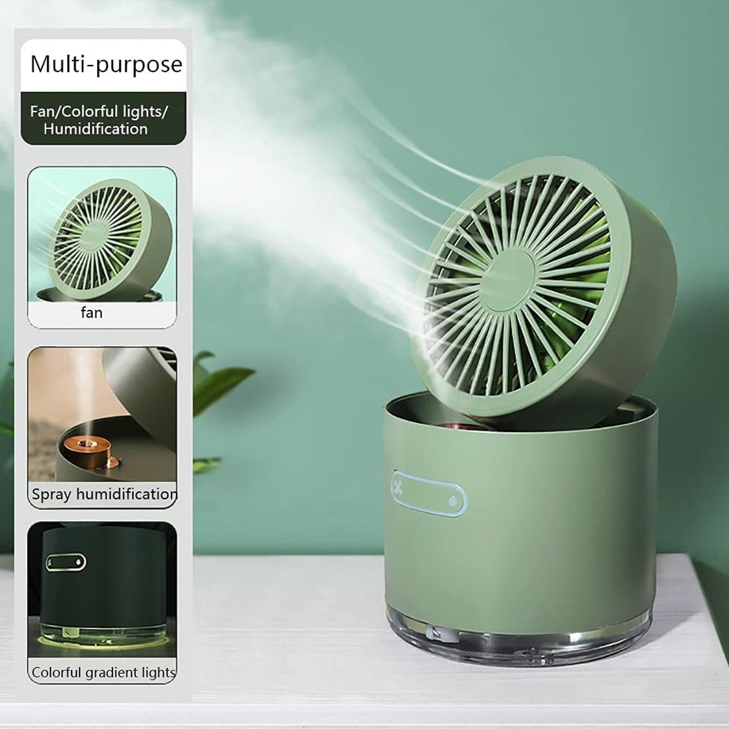 Mini Desktop Cooling Fan with Humidifier Spray thumbnail 6