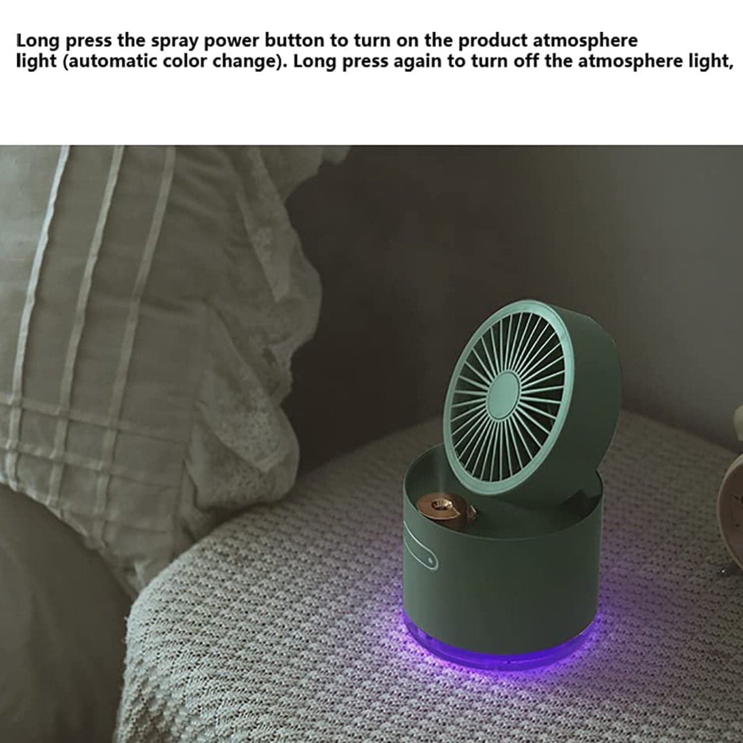 Mini Desktop Cooling Fan with Humidifier Spray thumbnail 8