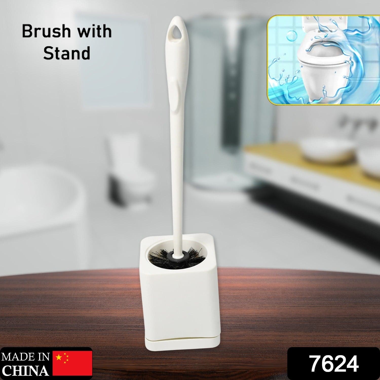 Toilet Brush Set with Holder of Long Handle Cleaning Tool thumbnail 2