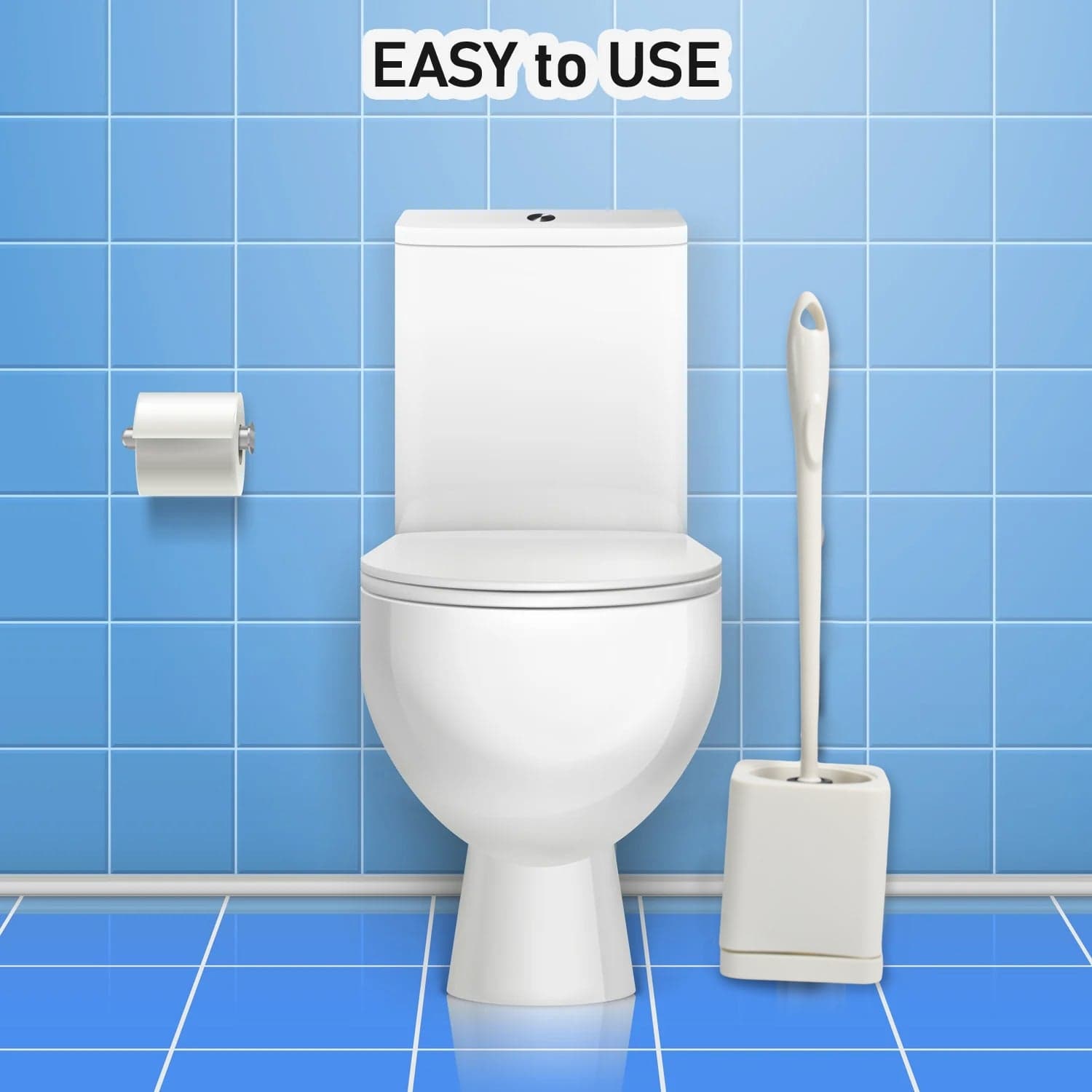 Toilet Brush Set with Holder of Long Handle Cleaning Tool thumbnail 3