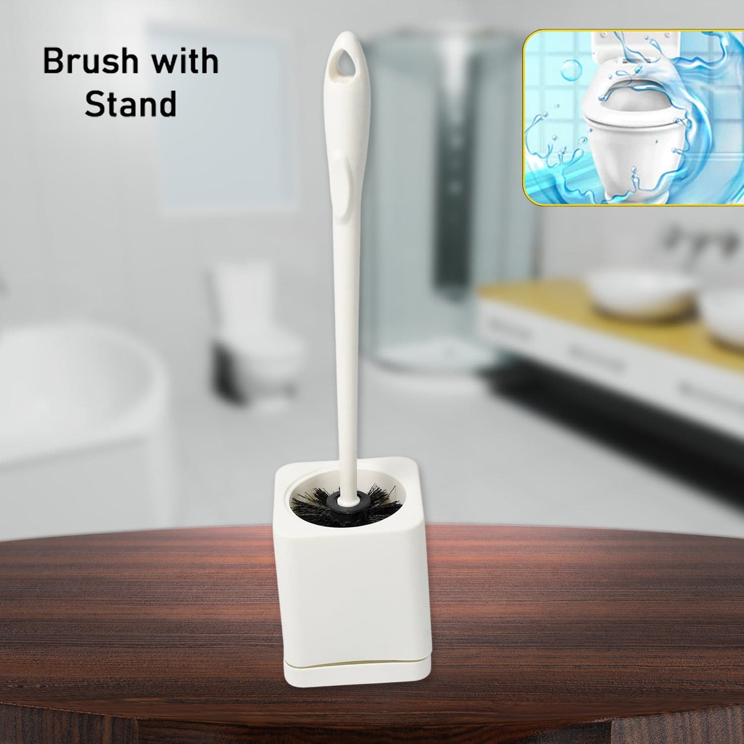 Toilet Brush Set with Holder of Long Handle Cleaning Tool thumbnail 5