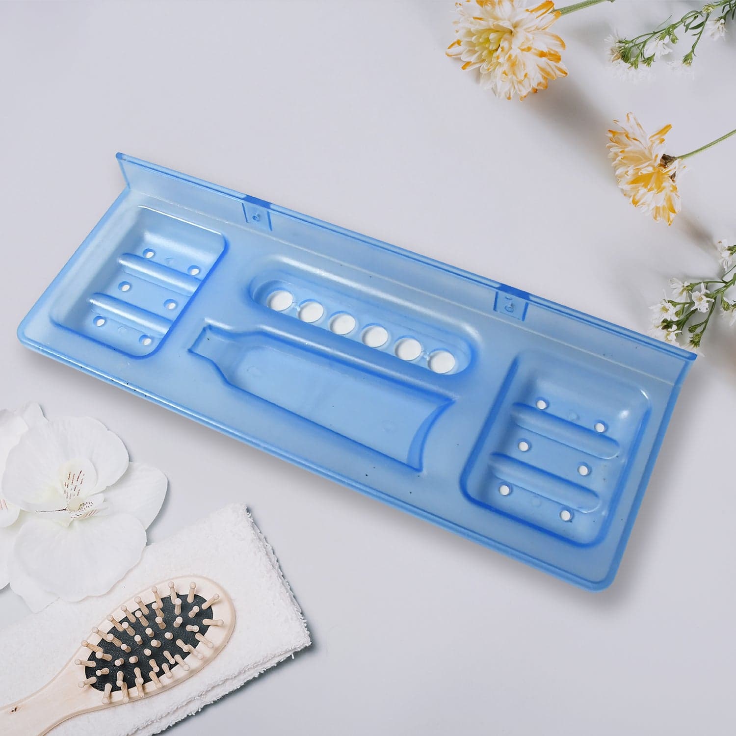 Pure Source India 4-in-1 Glass Soap Dish with Stand of Stylish Bathroom Ware thumbnail 3
