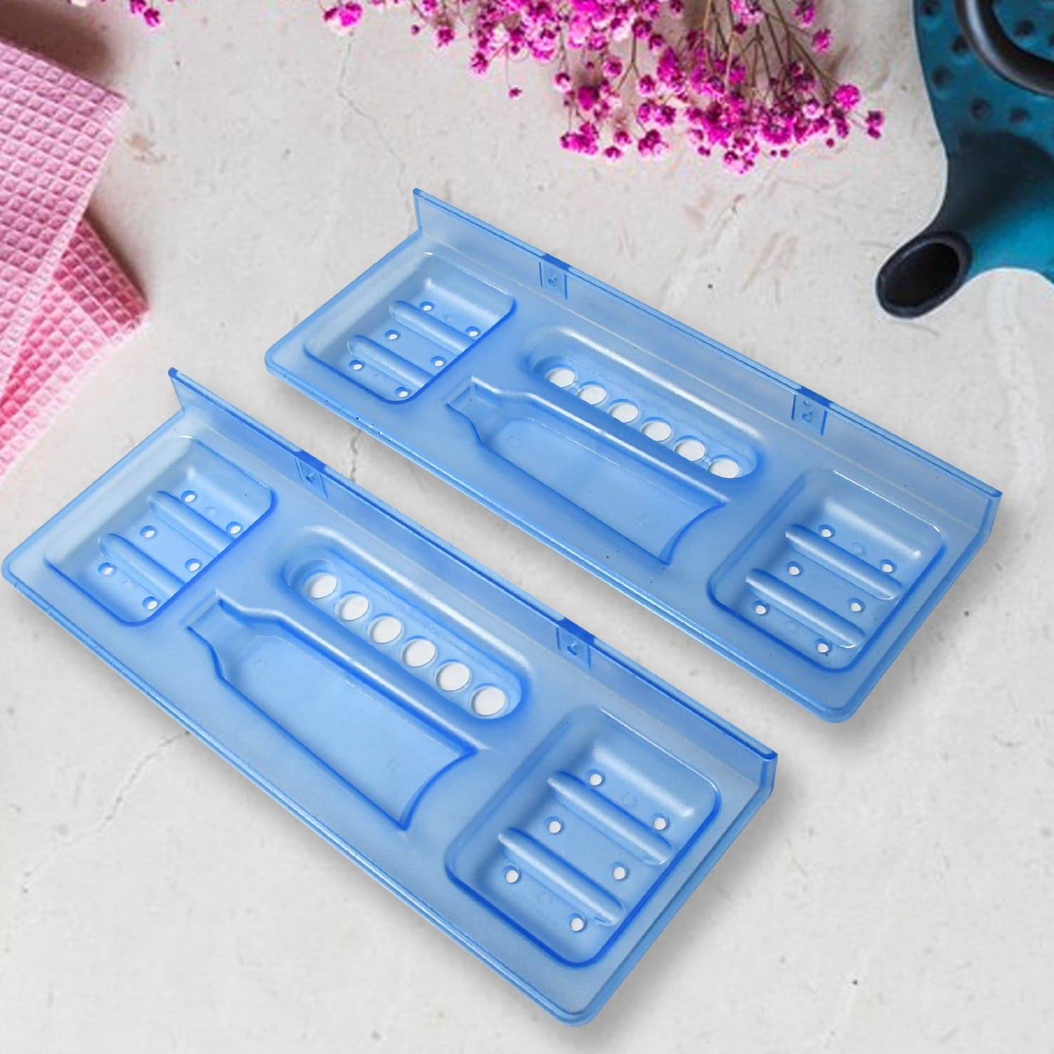 Pure Source India 4-in-1 Glass Soap Dish with Stand of Stylish Bathroom Ware thumbnail 6