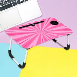 Barbie Design Foldable Study & Laptop Table for Children with Tablet Slot & Cup Holder