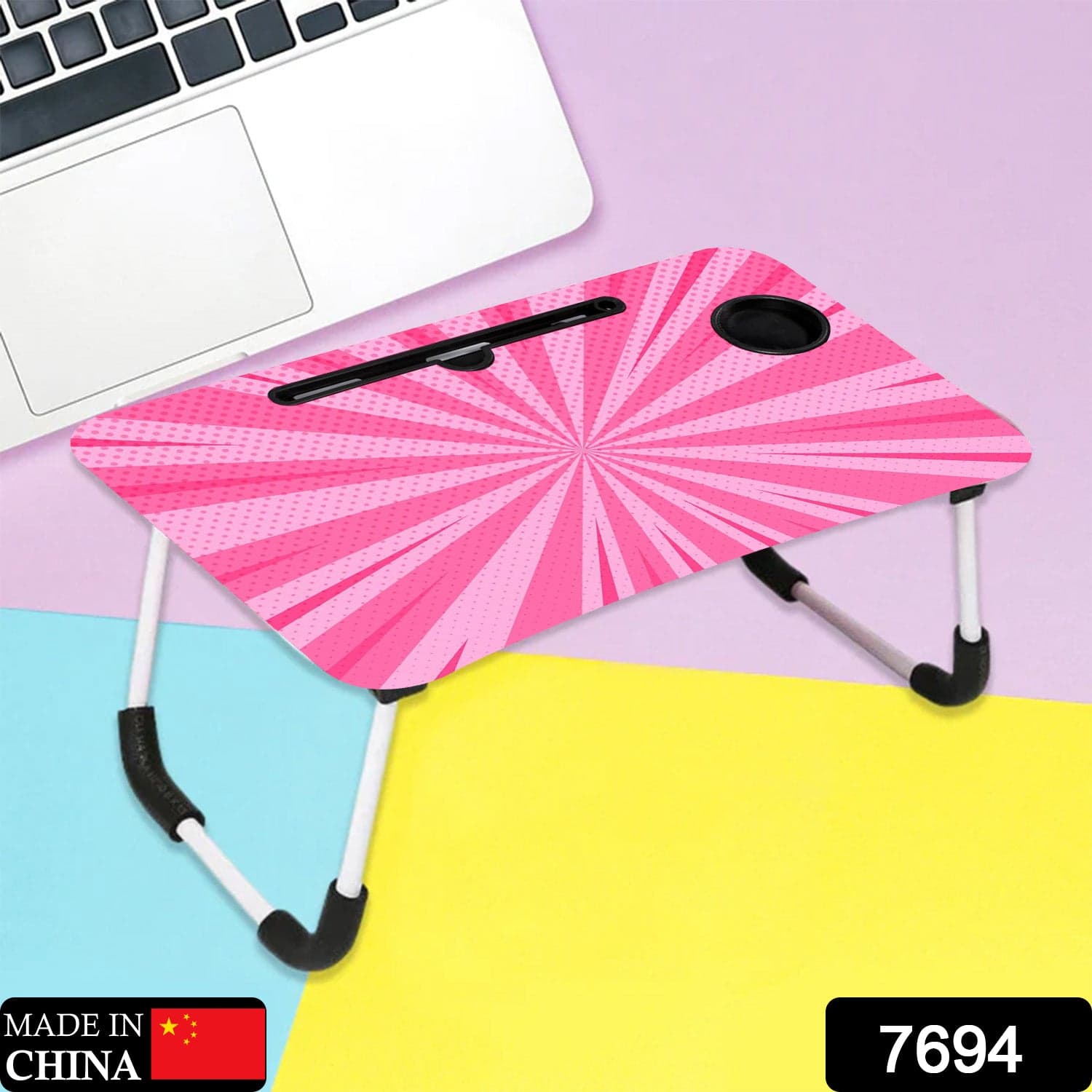 Barbie Design Foldable Study & Laptop Table for Children with Tablet Slot & Cup Holder thumbnail 2