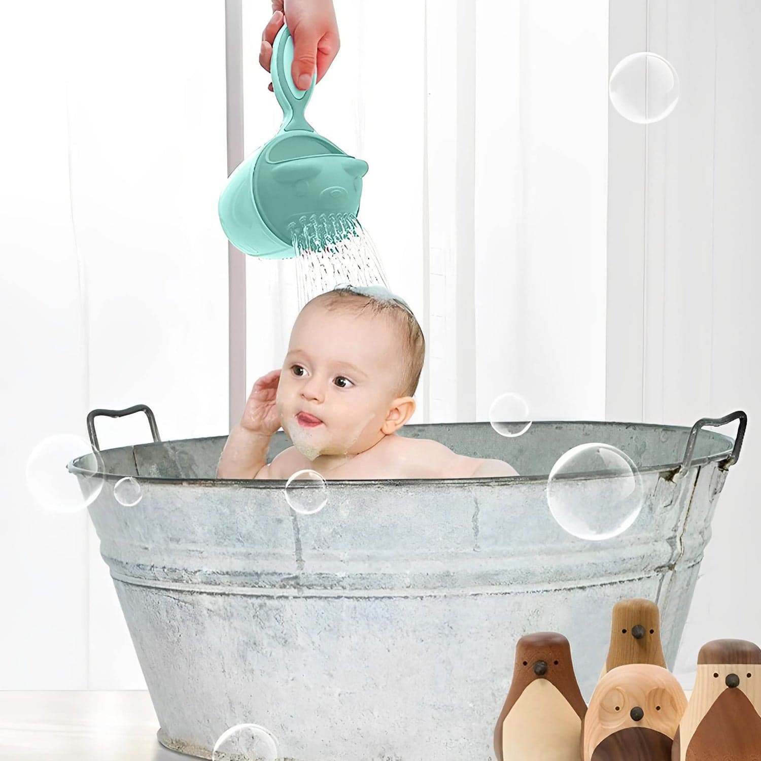 Baby Shampoo Shower Cup Safe Soft Bathing Water Scorpion Baby Bath Tumbler Hair Washing Mug Rainer thumbnail 3