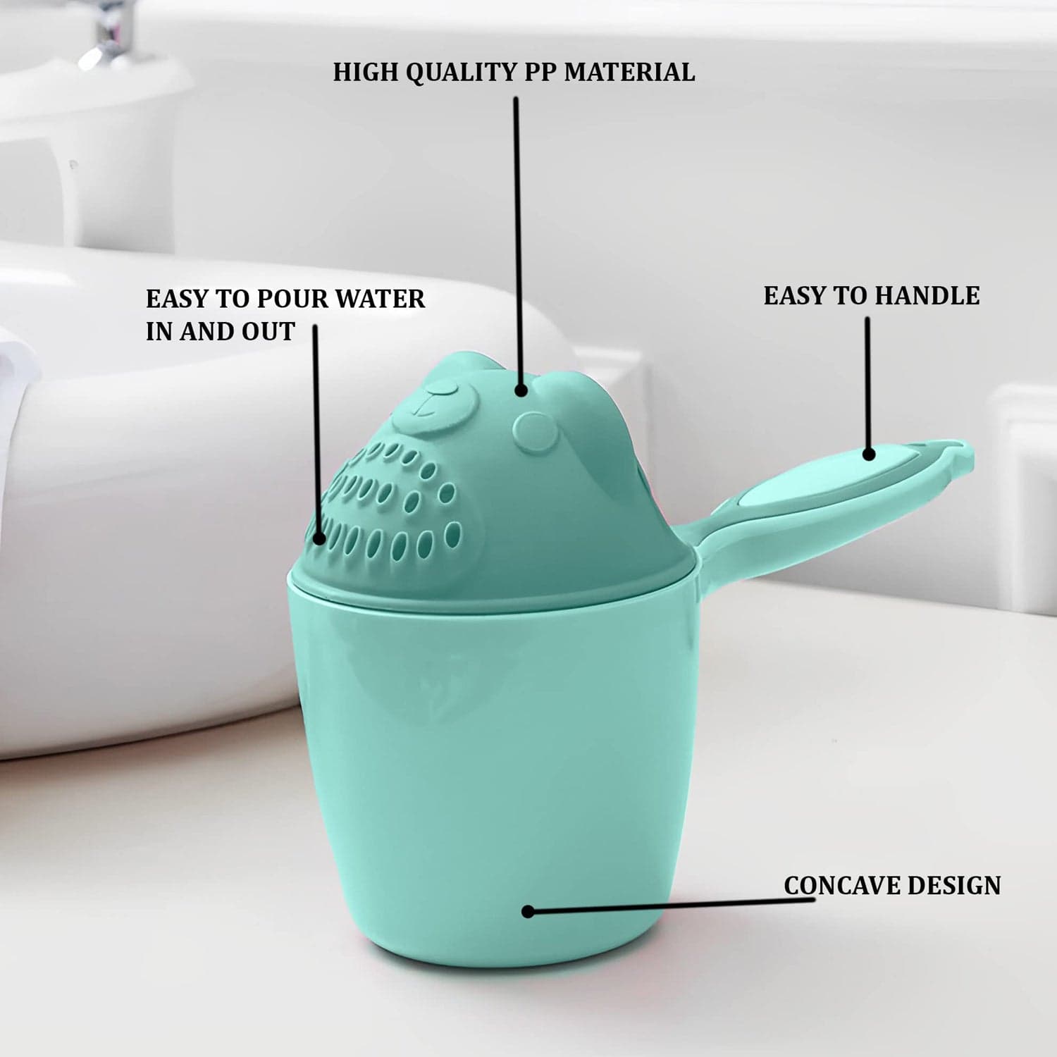 Baby Shampoo Shower Cup Safe Soft Bathing Water Scorpion Baby Bath Tumbler Hair Washing Mug Rainer thumbnail 4