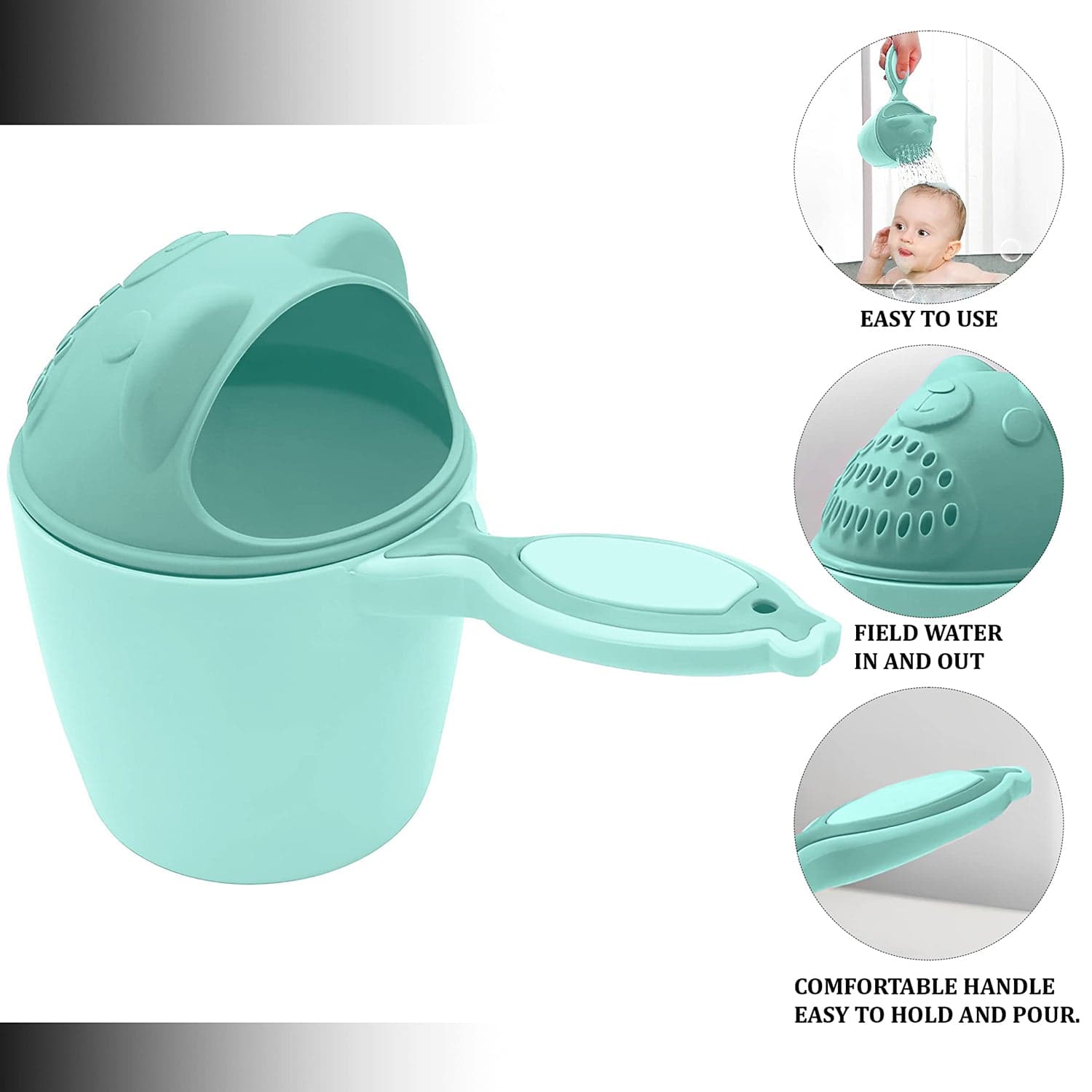 Baby Shampoo Shower Cup Safe Soft Bathing Water Scorpion Baby Bath Tumbler Hair Washing Mug Rainer thumbnail 5