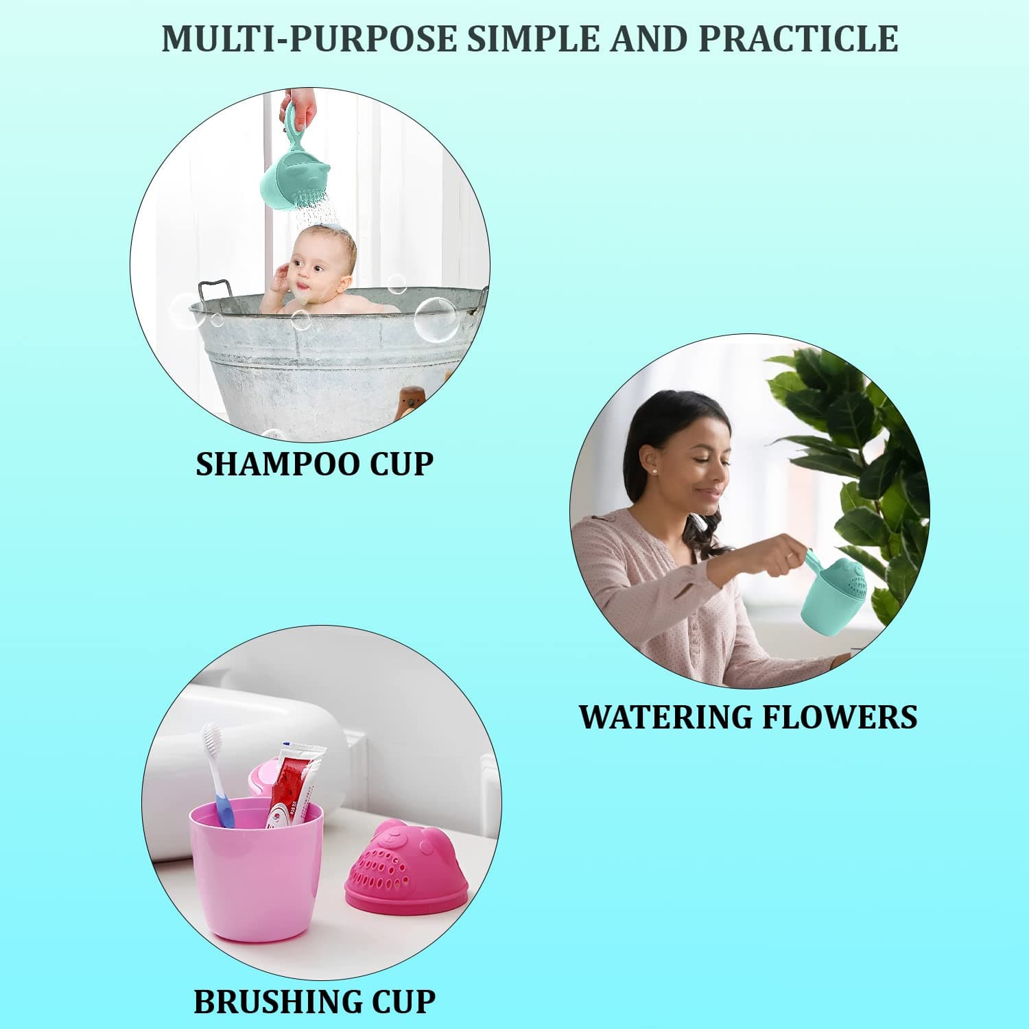 Baby Shampoo Shower Cup Safe Soft Bathing Water Scorpion Baby Bath Tumbler Hair Washing Mug Rainer thumbnail 6