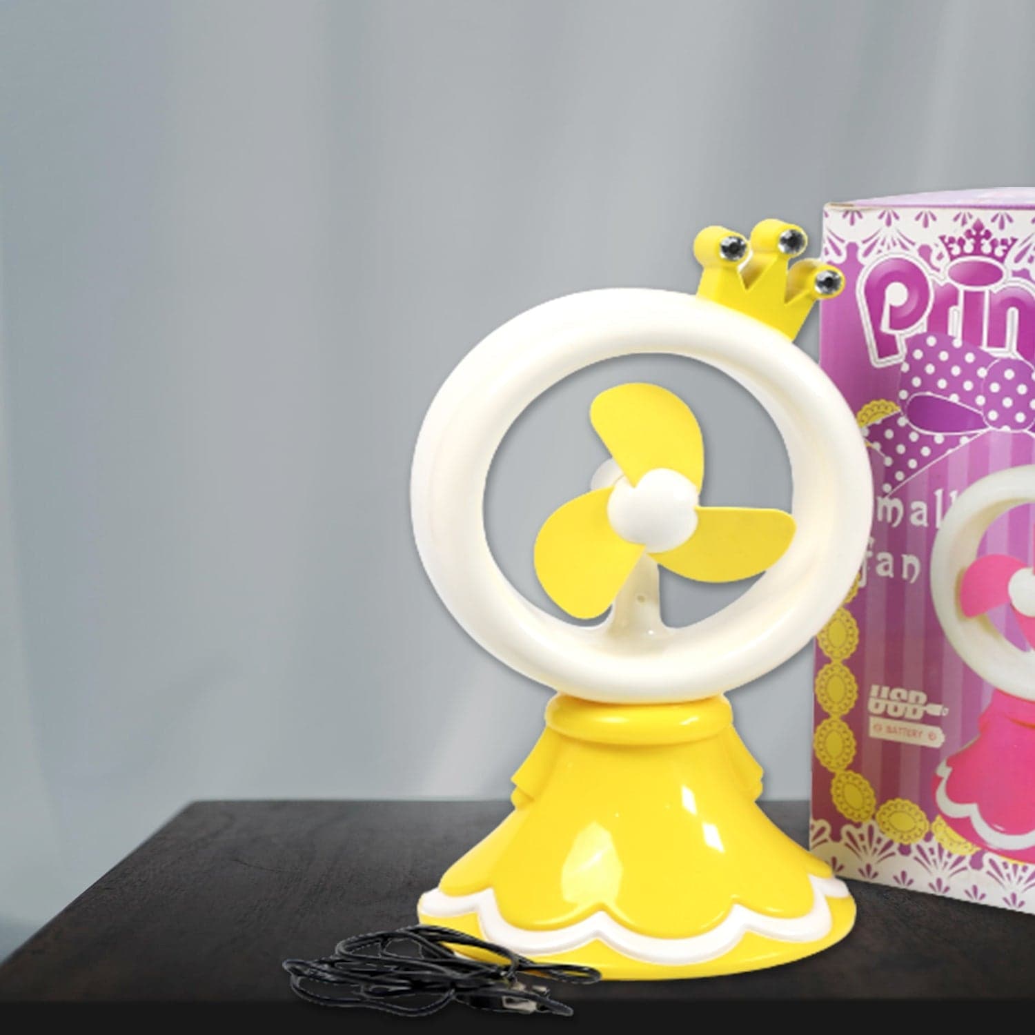 PRINCESS PORTABLE FAN BRIGHT COLOR DESKTOP OFFICE USB & BATTRY OPERATE FAN (Battery Not Include) thumbnail 4