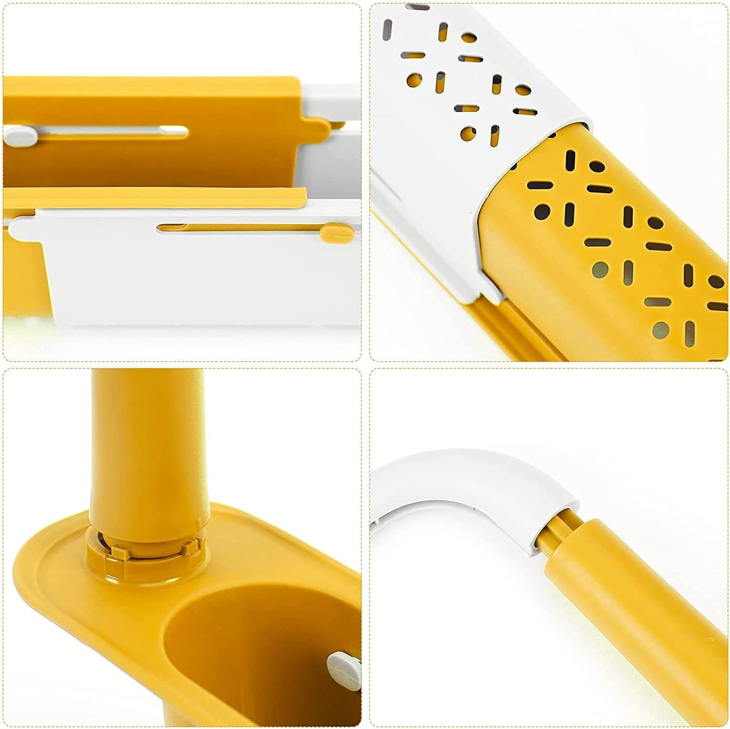 Telescopic Sink Storage Rack Material Kitchen Rag Rack Dishwashing Organizer Shelf Drain Basket Pp Under Sink Organizers ( Mic Color 1 Pc) thumbnail 8