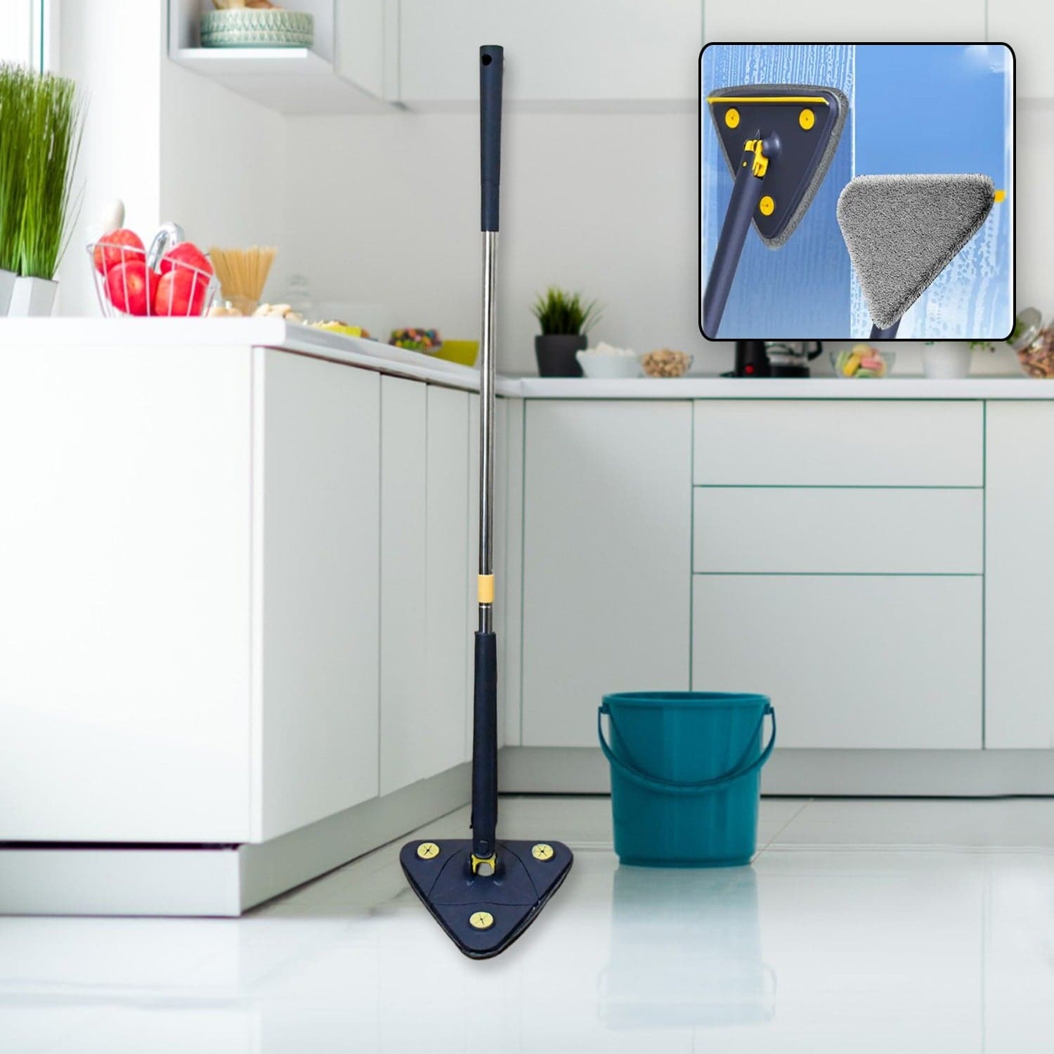 Rotatable Adjustable Triangle Cleaning Mop (1 Pc) thumbnail 1