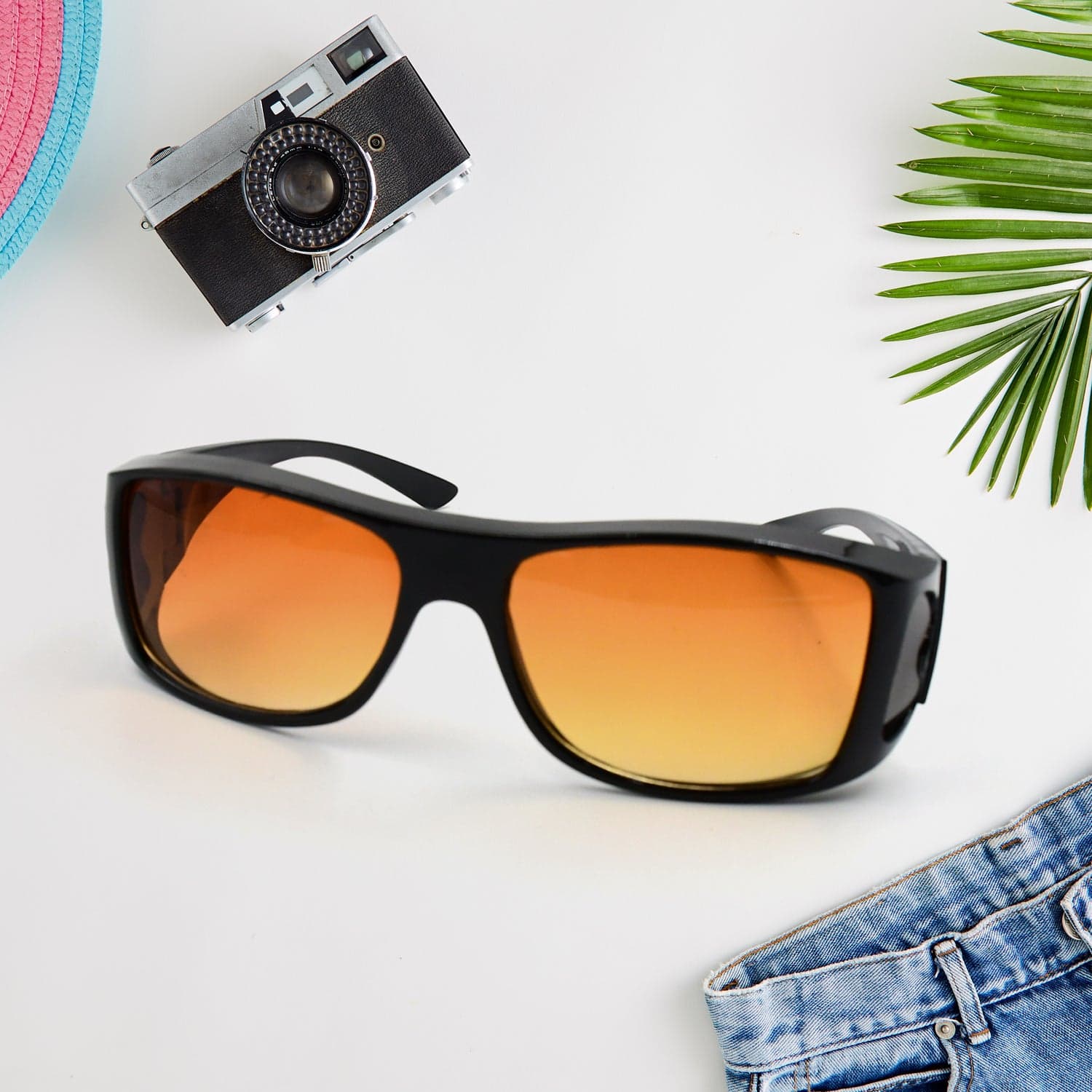 Protect Sunglasses | Clear Vision Glasses for Driving Car & Bike Riding Yellow/Black Glasses for Men and Women thumbnail 3