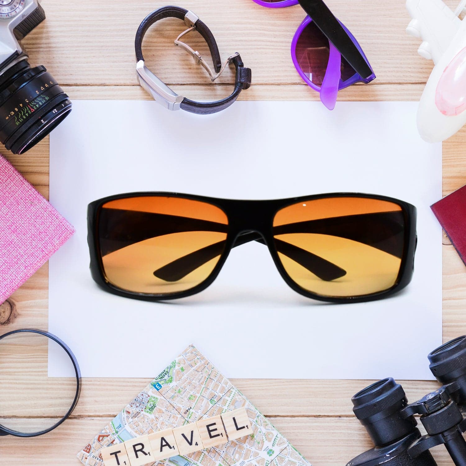 Protect Sunglasses | Clear Vision Glasses for Driving Car & Bike Riding Yellow/Black Glasses for Men and Women thumbnail 5