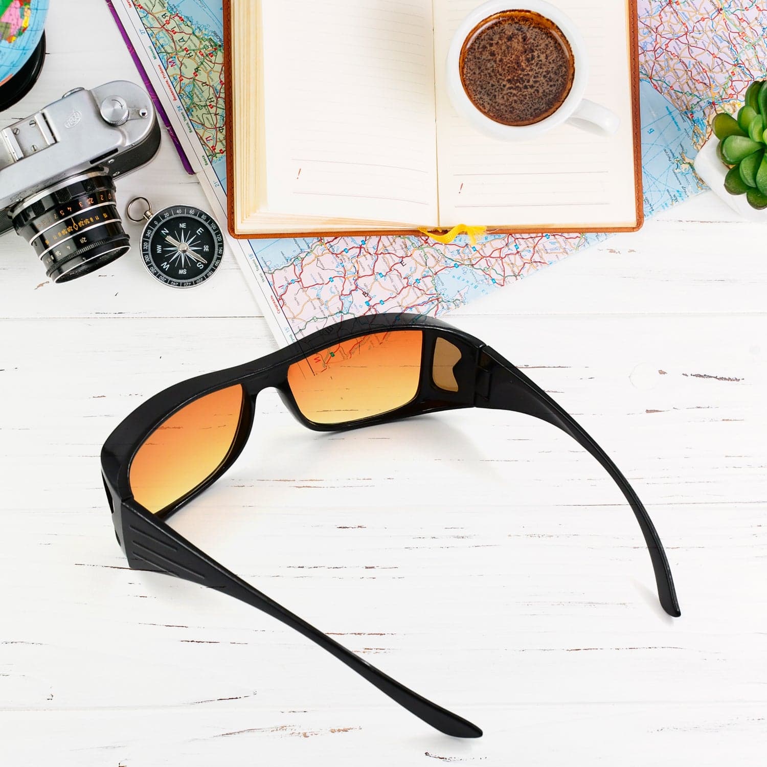 Protect Sunglasses | Clear Vision Glasses for Driving Car & Bike Riding Yellow/Black Glasses for Men and Women thumbnail 7