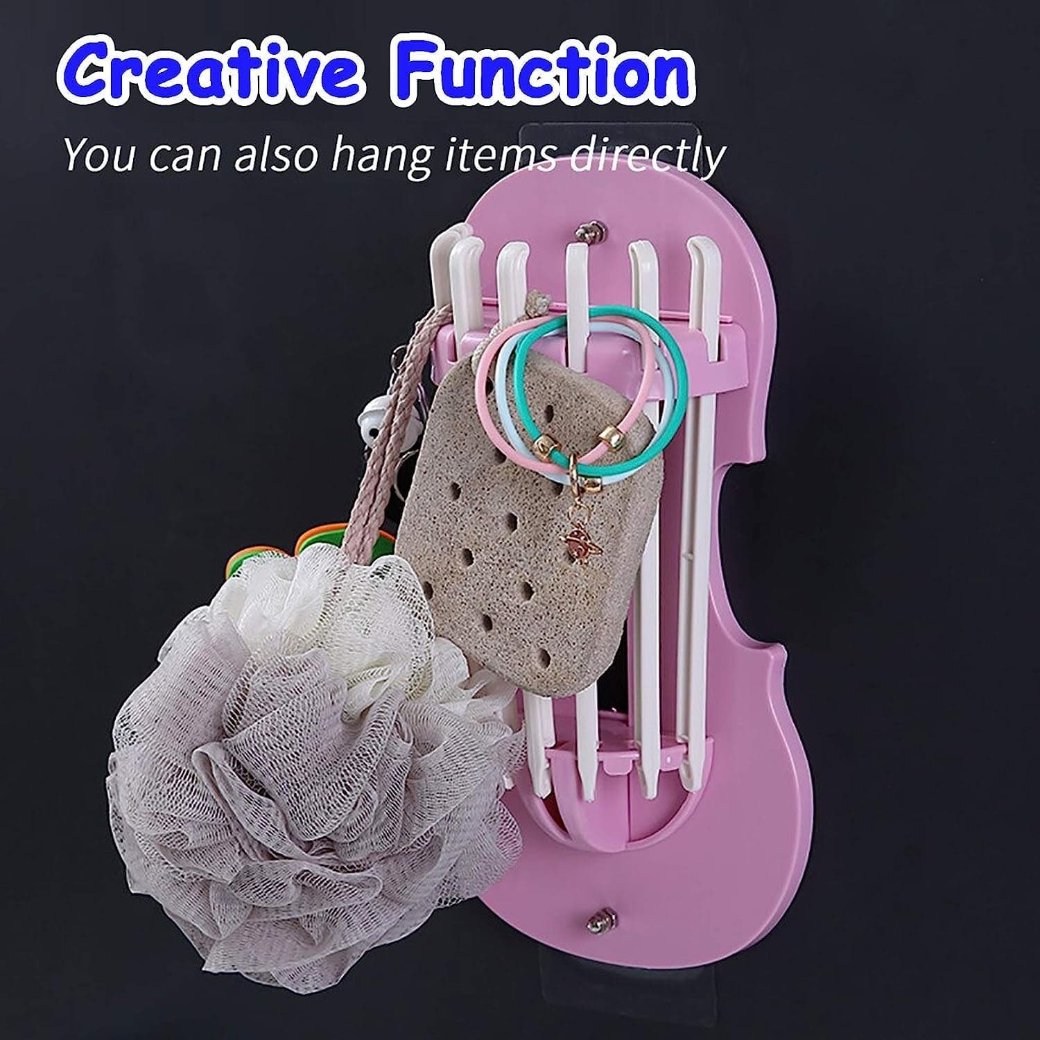 Plastic 7-in-1 Multifunction Retractable Wall-Mounted Pull-Out Hanger Rack Without Punching Hooks Up for Kitchen Bathroom thumbnail 5