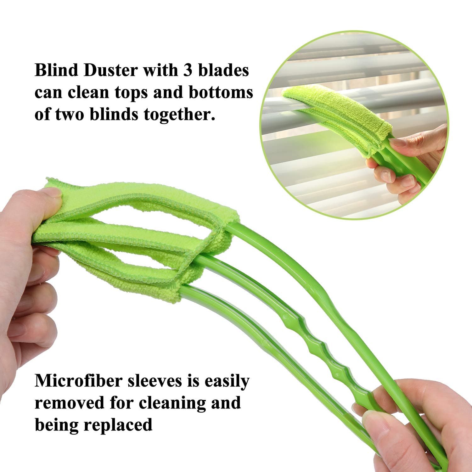 Window Blind Cleaner Brush with Microfiber Sleeves of Dusting Tool for Shutters & AC (1 Pc) thumbnail 7