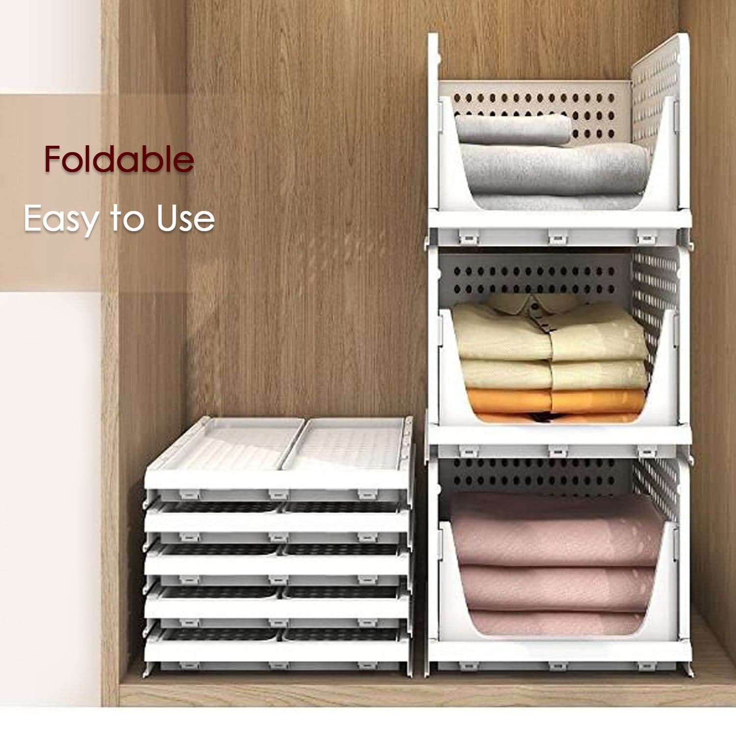 3 Layer Clothes Organizer For Wardrobe Cupboard Organizer For Clothes Foldable And Stackable Closet Organizer Drawer Organizer For Clothes thumbnail 5