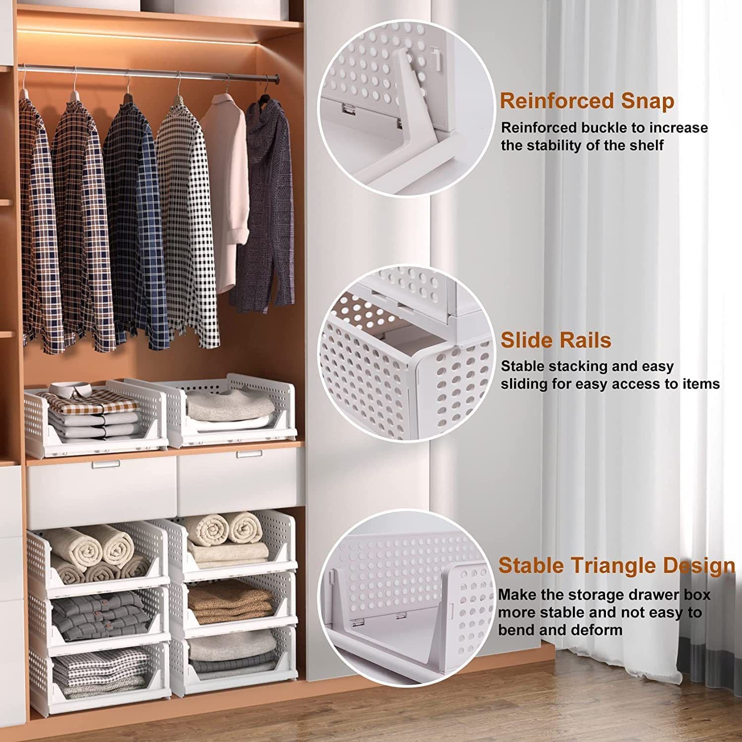 3 Layer Clothes Organizer For Wardrobe Cupboard Organizer For Clothes Foldable And Stackable Closet Organizer Drawer Organizer For Clothes thumbnail 6