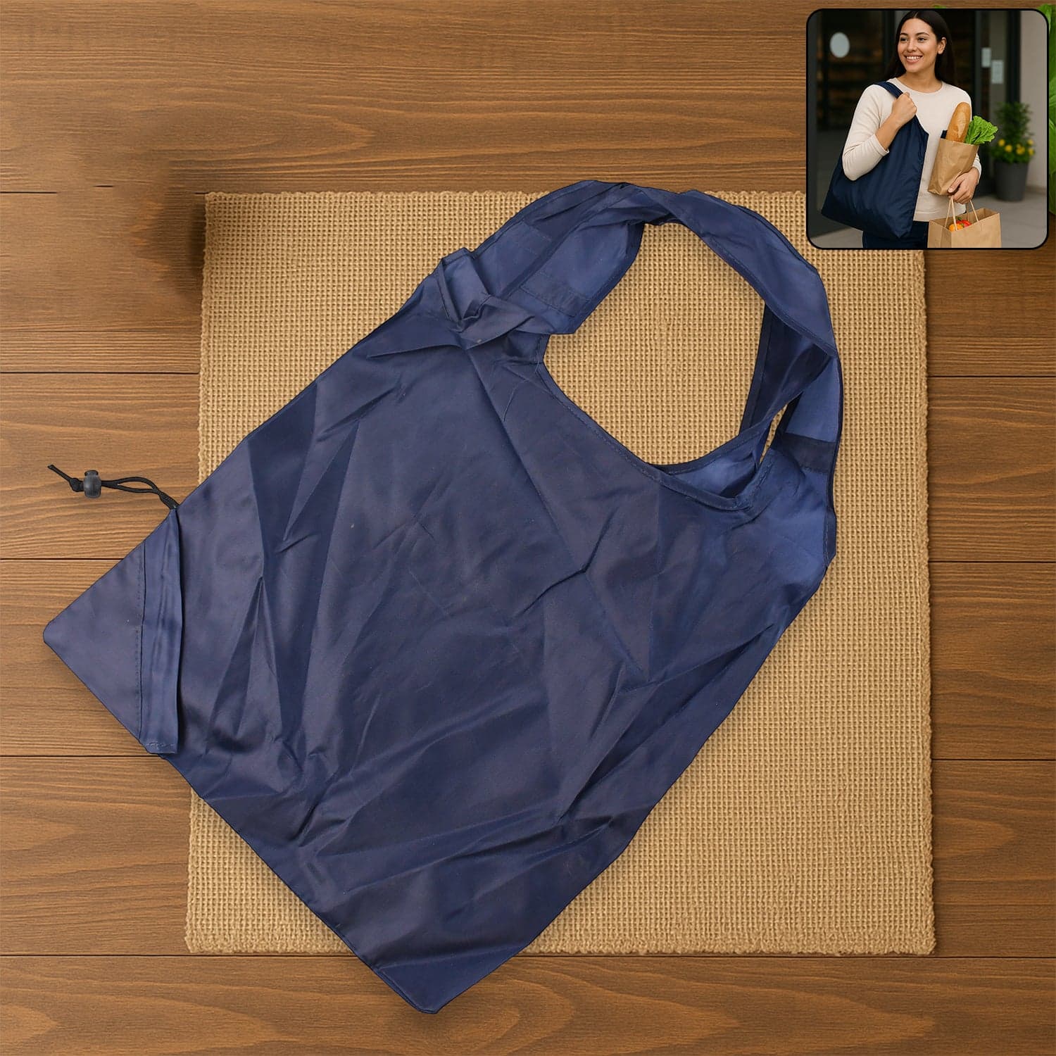Reusable Grocery Bags - Reusable Bags With Handles (1 Pc / Mix Color) thumbnail 1