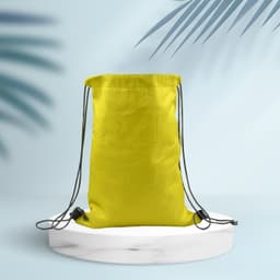 Portable Dori Bag Inside Silver With Coating Drawstring Backpack