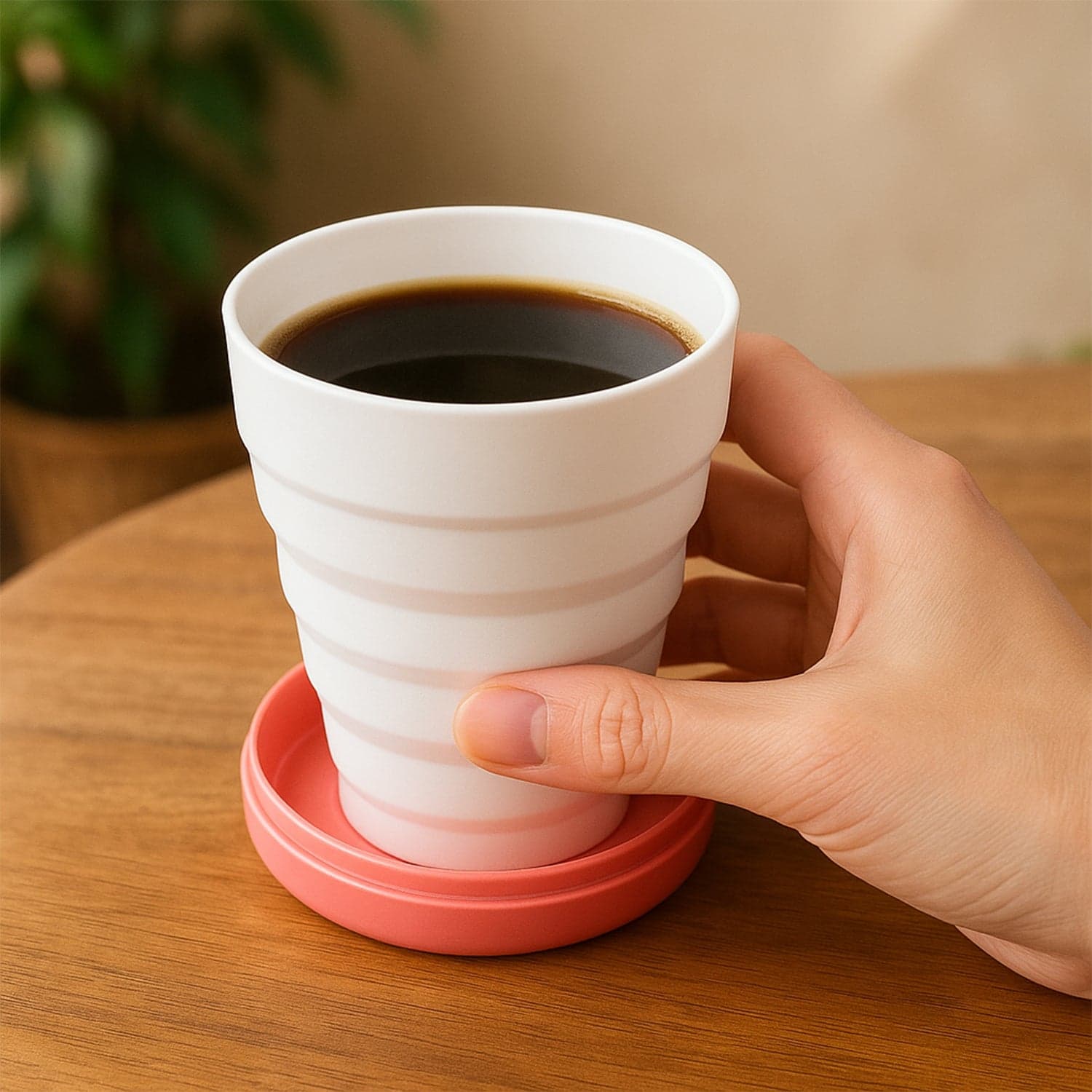 Portable Travelling Cup / Tumbler With Lid Folding / Pocket Glass (Pack of 1) thumbnail 1