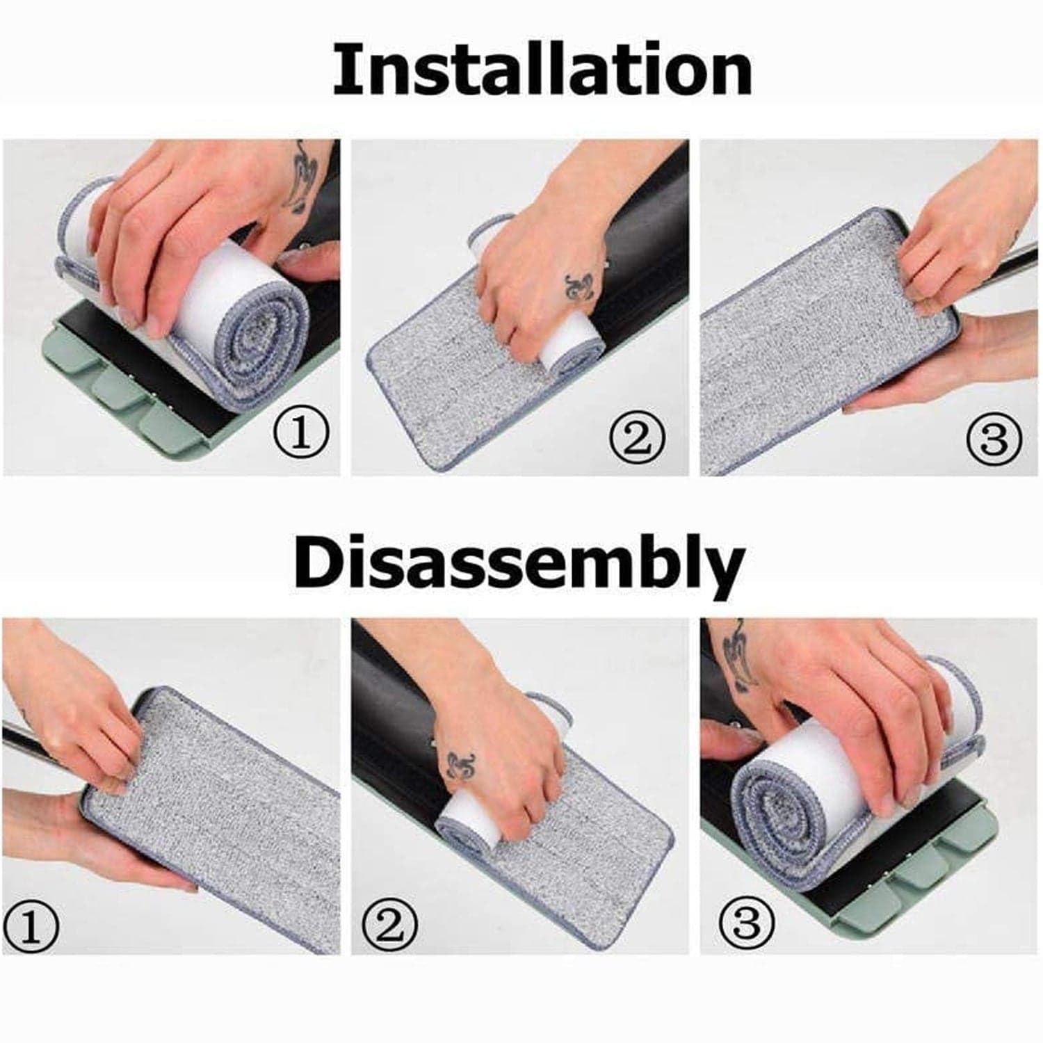 Microfiber Flat Mop Refill Pad For Dry and Wet Cleaning of All Smooth Floors Pad (3 Pc Set) thumbnail 7