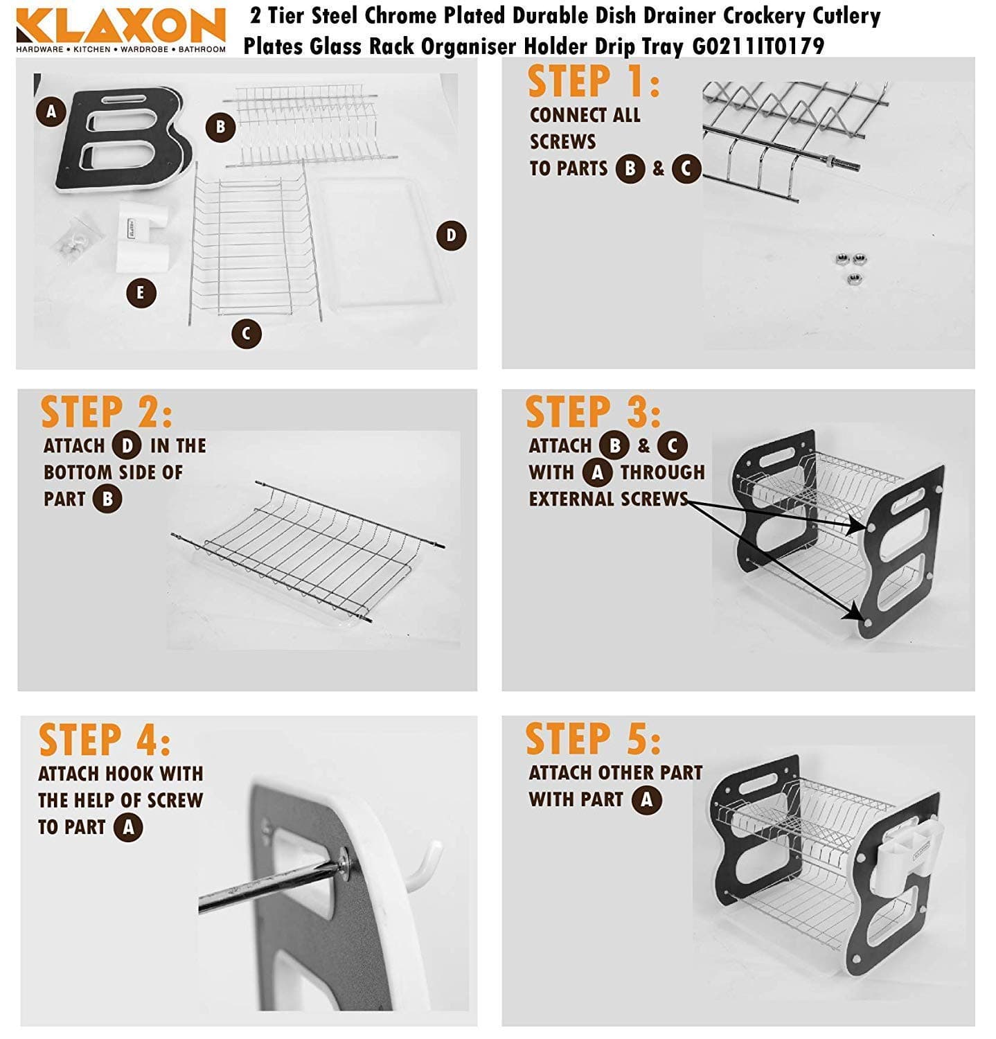 DISH DRAINER TWO LAYER DISH DRYING RACK WITH DRAIN BOARD thumbnail 3