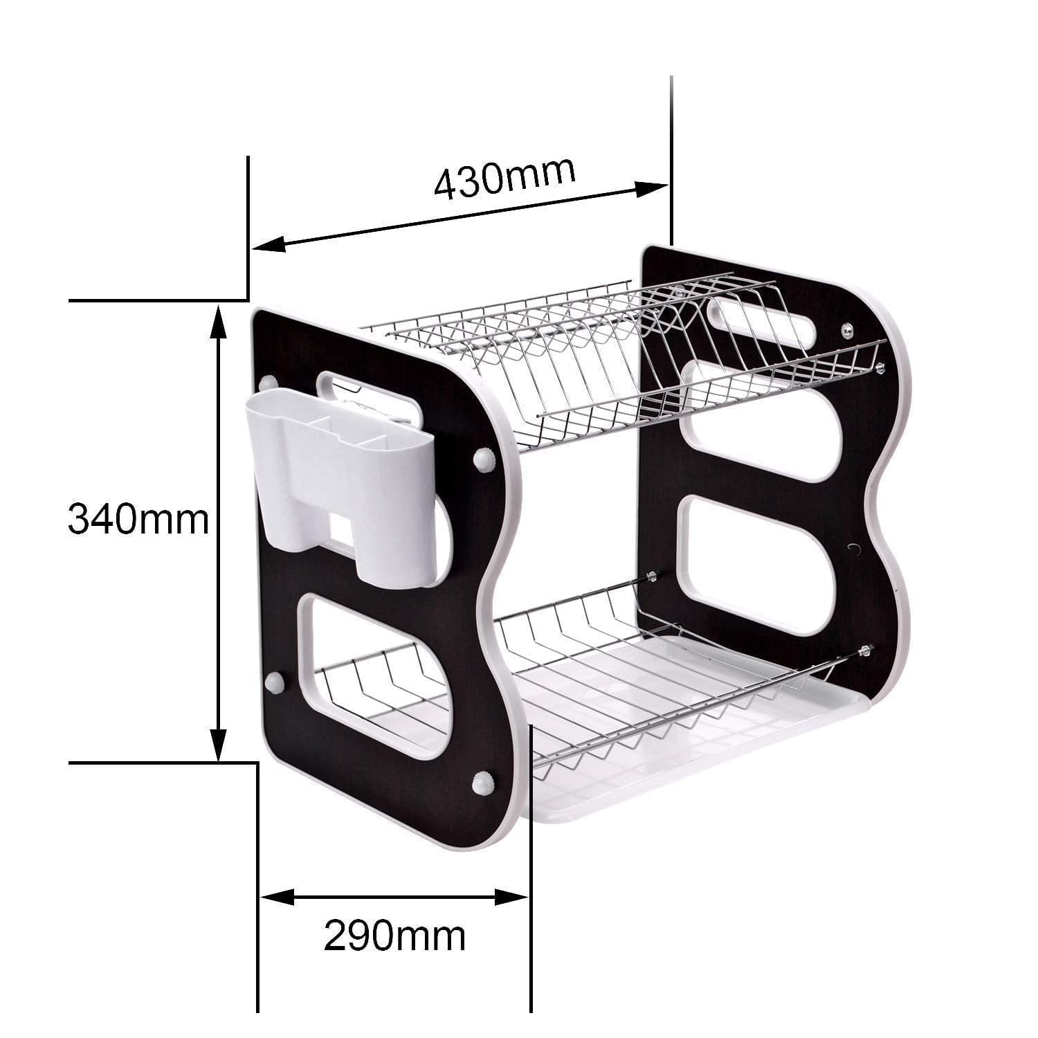 DISH DRAINER TWO LAYER DISH DRYING RACK WITH DRAIN BOARD thumbnail 4