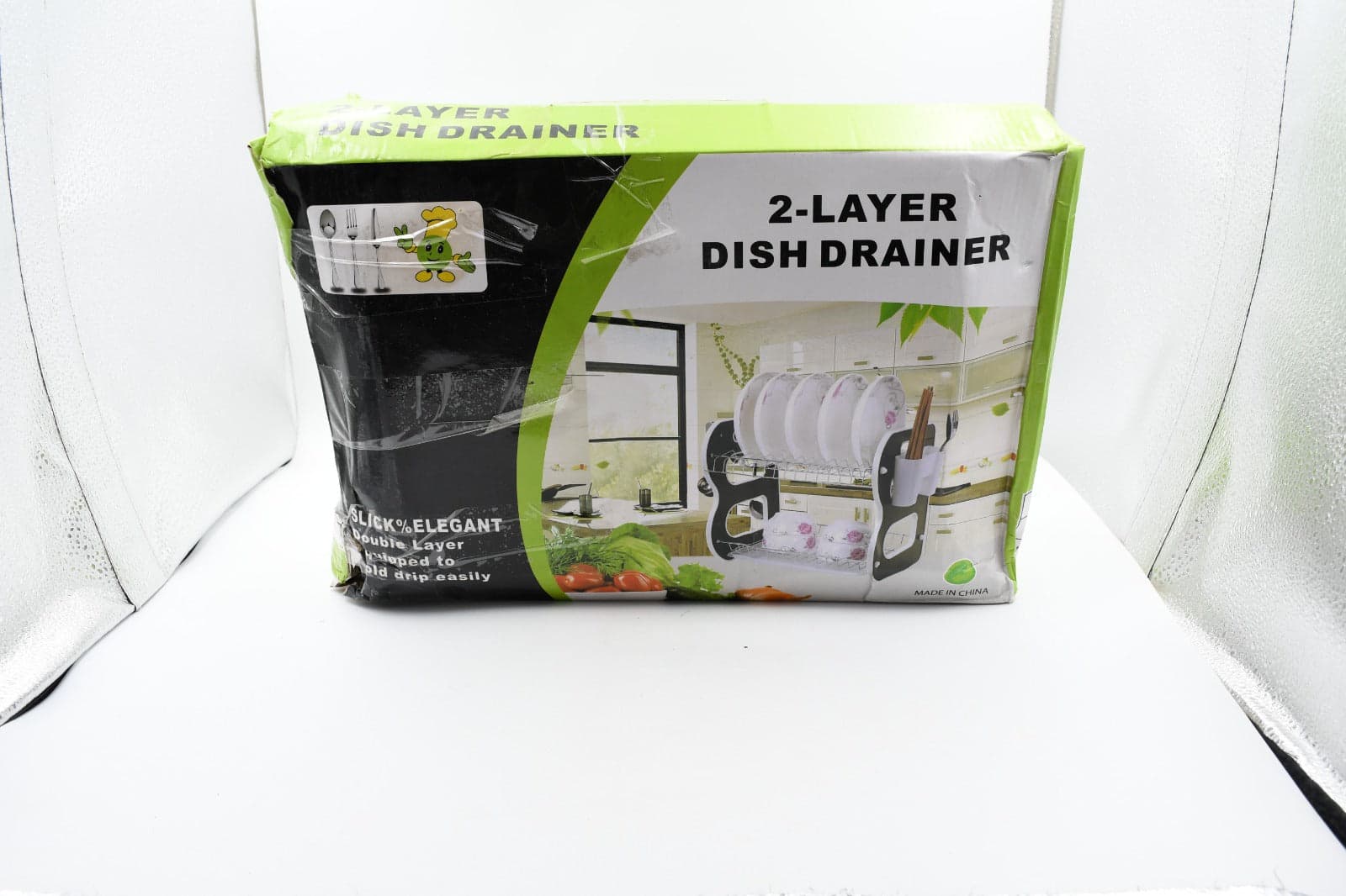 DISH DRAINER TWO LAYER DISH DRYING RACK WITH DRAIN BOARD thumbnail 7