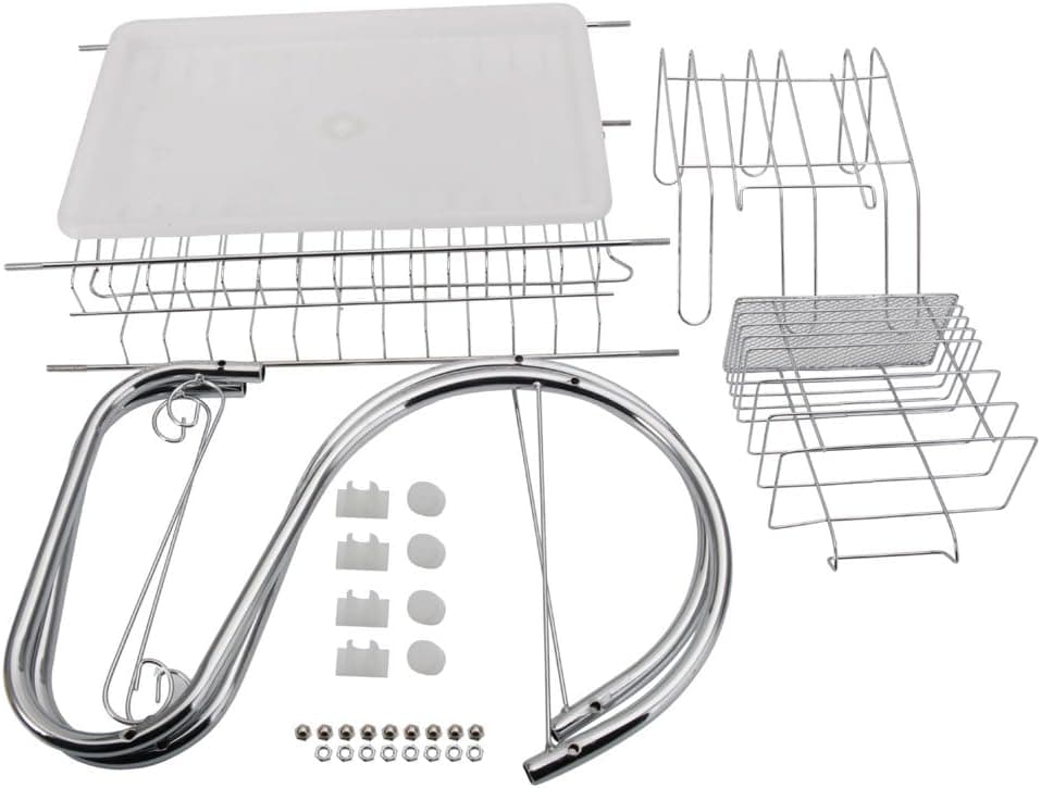 STAINLESS STEEL RECTANGLE DISH DRAINER RACK / BASKET WITH DRIP TRAY thumbnail 7