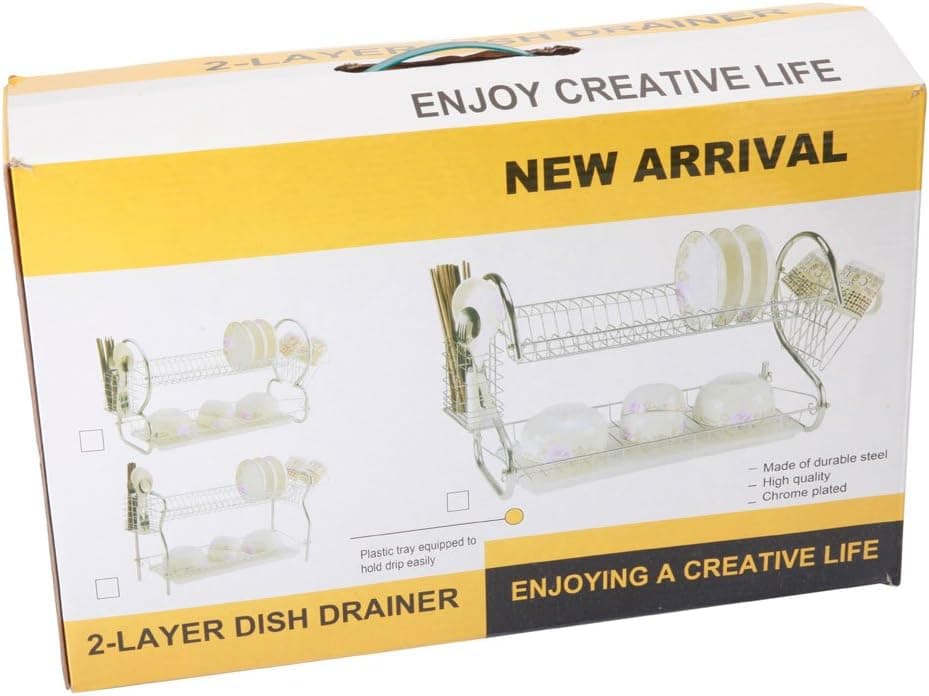 STAINLESS STEEL RECTANGLE DISH DRAINER RACK / BASKET WITH DRIP TRAY thumbnail 9