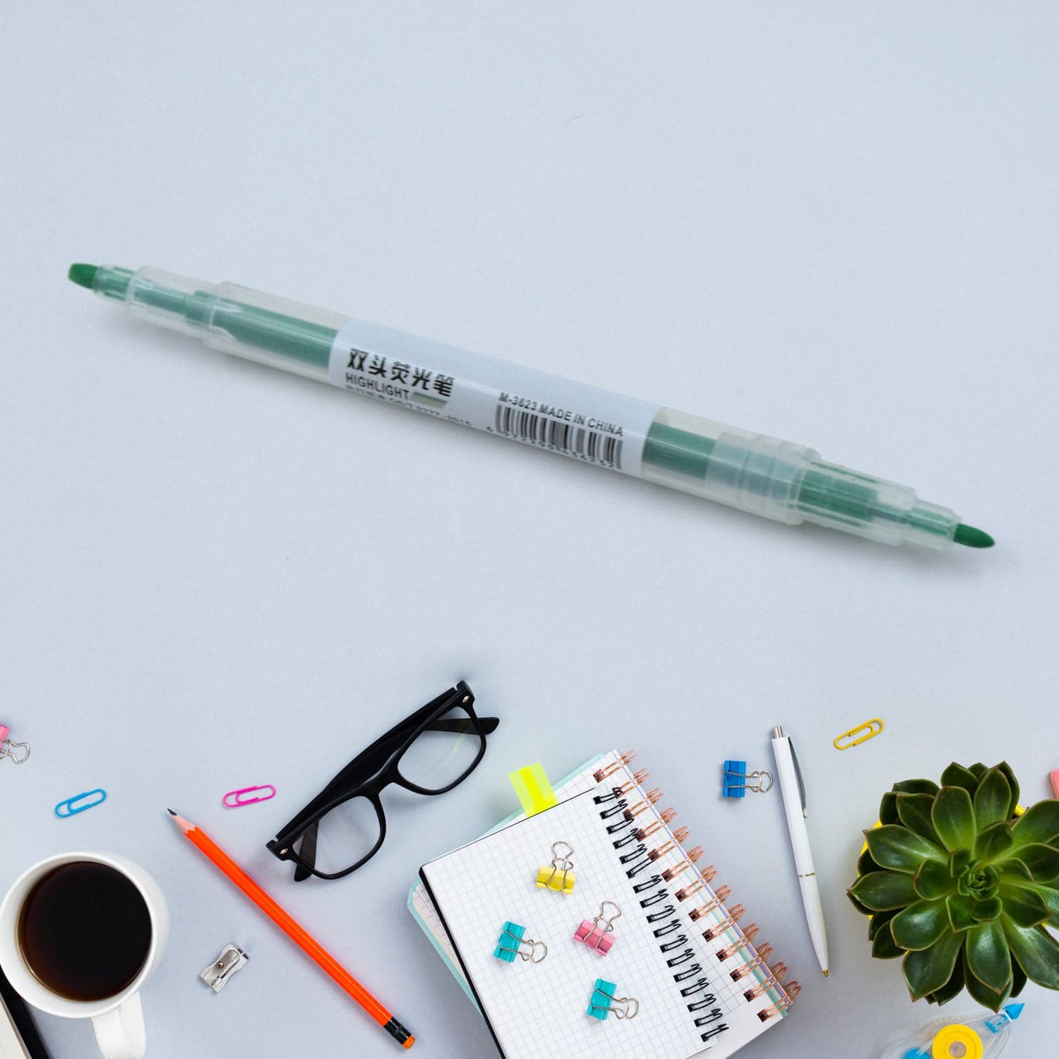Dual-Headed Highlighter 6 Colors Double Head Highlighter Pen thumbnail 6