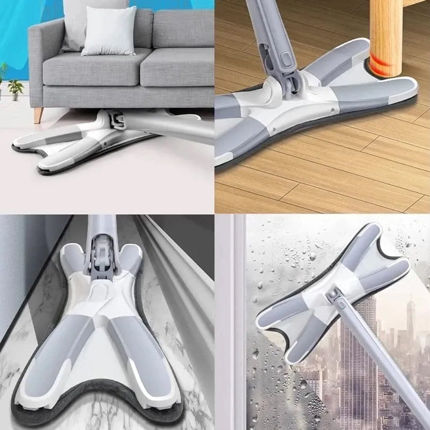 Adjustable 360° Flat Hand Mop: Floors, Walls, Ceilings (Easy Squeeze) thumbnail 5
